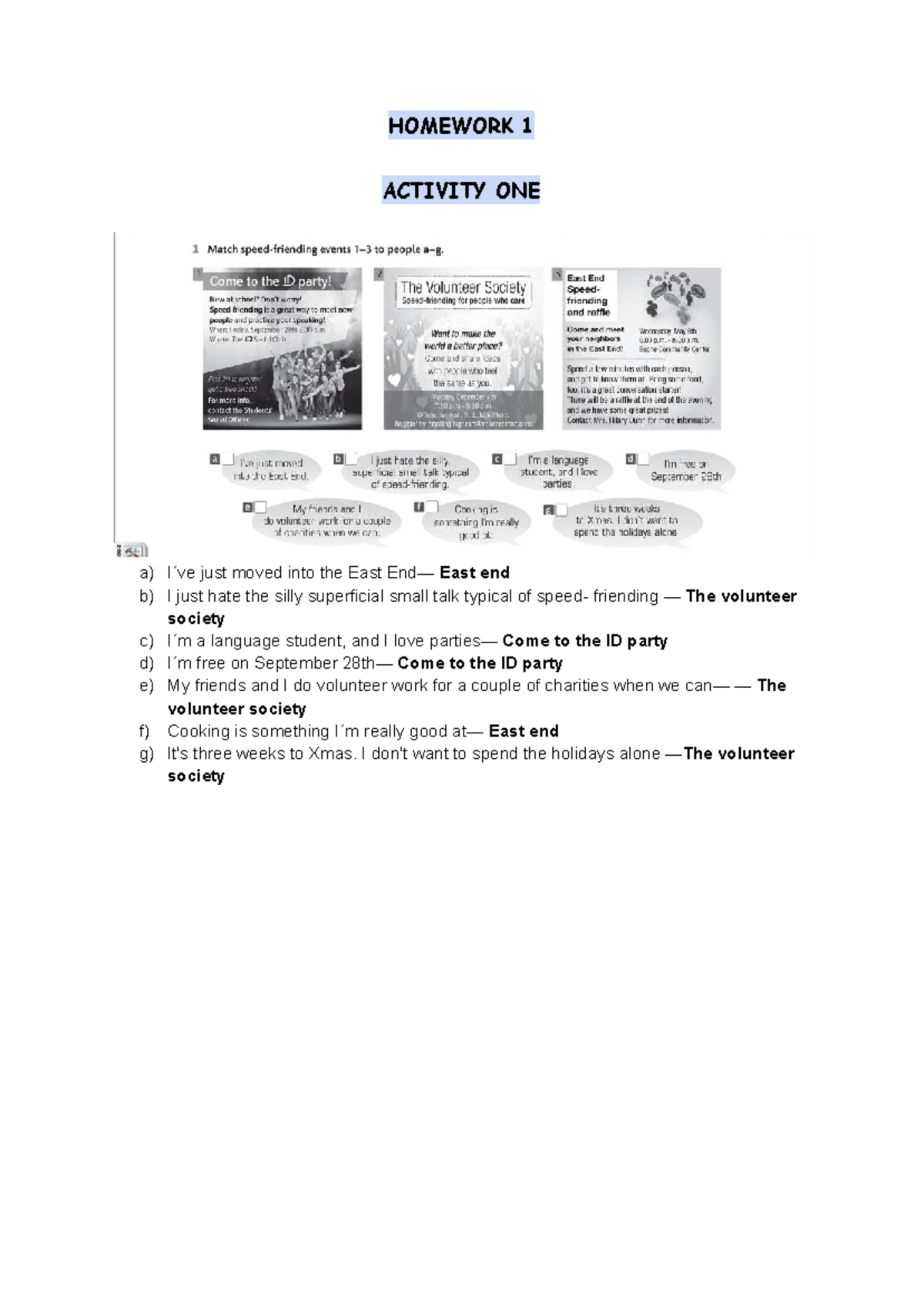 Homework 1 - KLSD: English Assignment on Social Interactions - Studocu