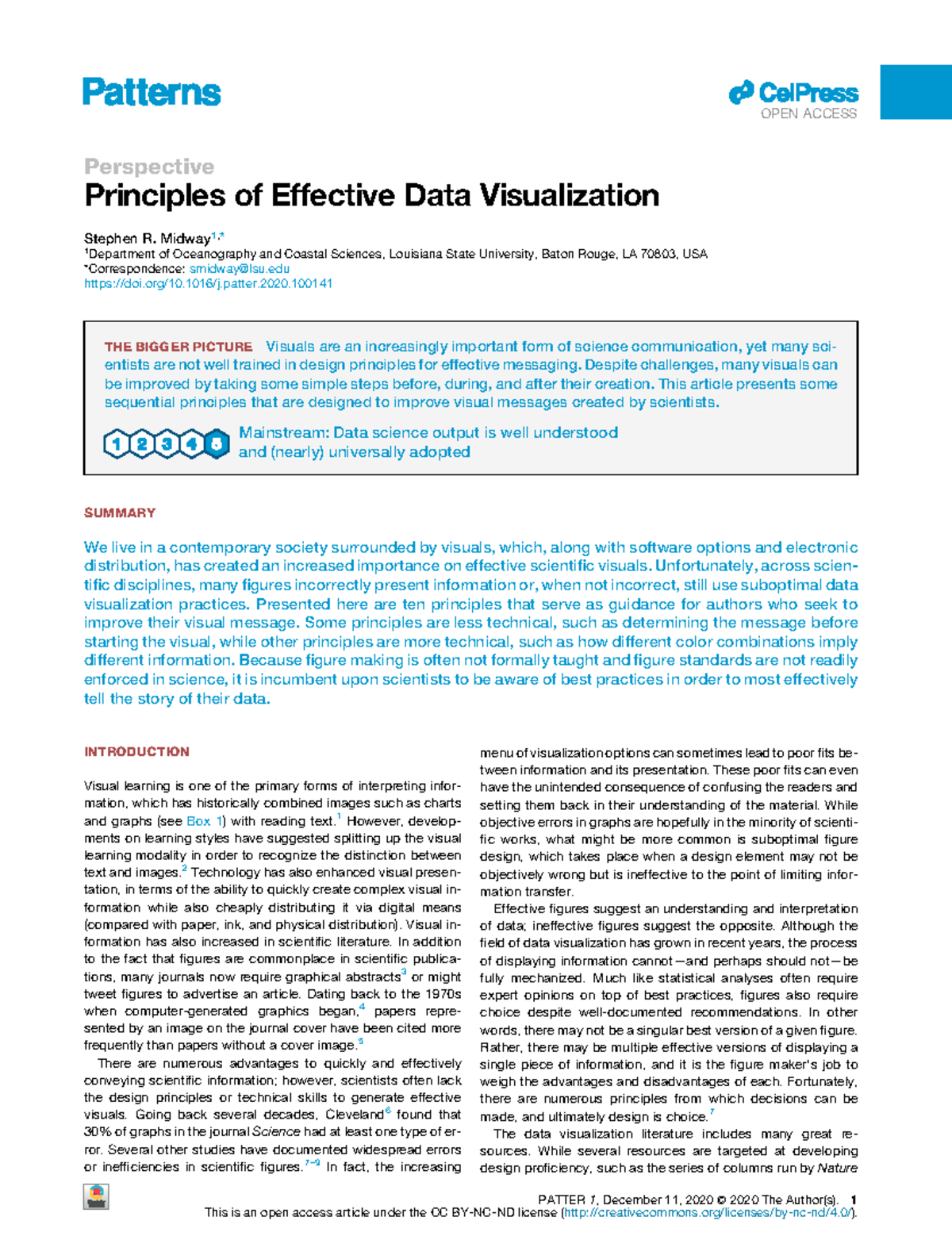 Midway 2020: Principles of Effective Data Visualization in Science ...