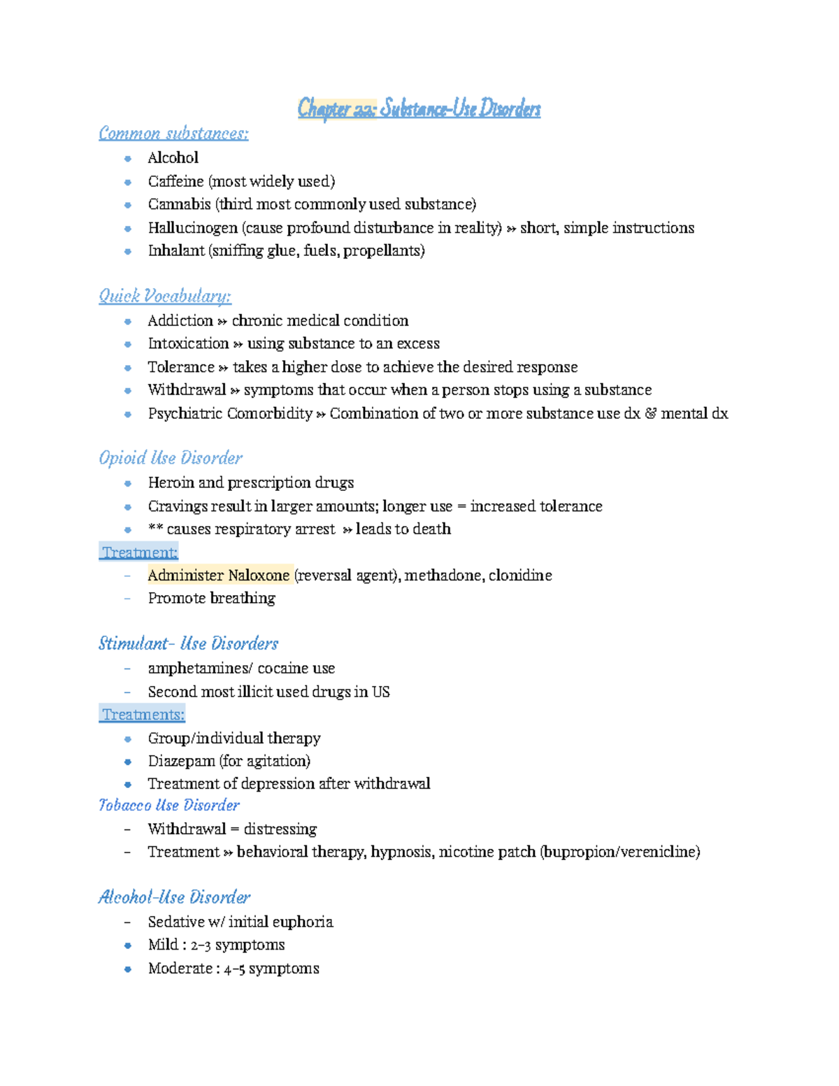 Psych Exam 3 Notes: Chapters 17, 19, 22-28 on Disorders and Treatments ...