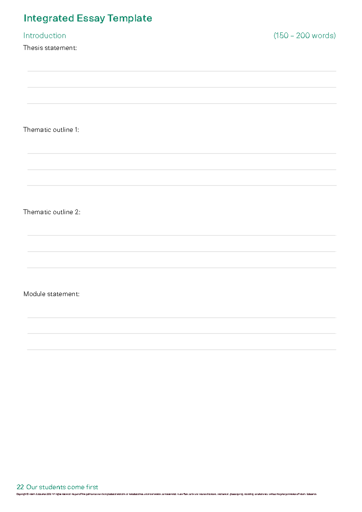 Matrix - Comparative Essay Template (150-200 words) - Studocu