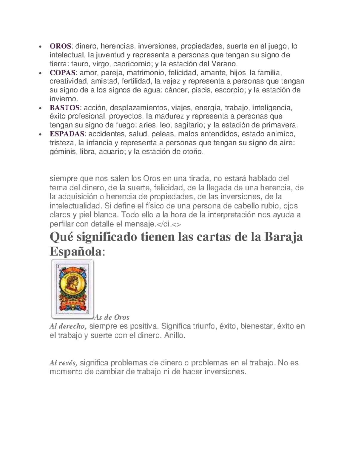 Interpretación de la Baraja Española: Significado de Cada Carta - Document Preview