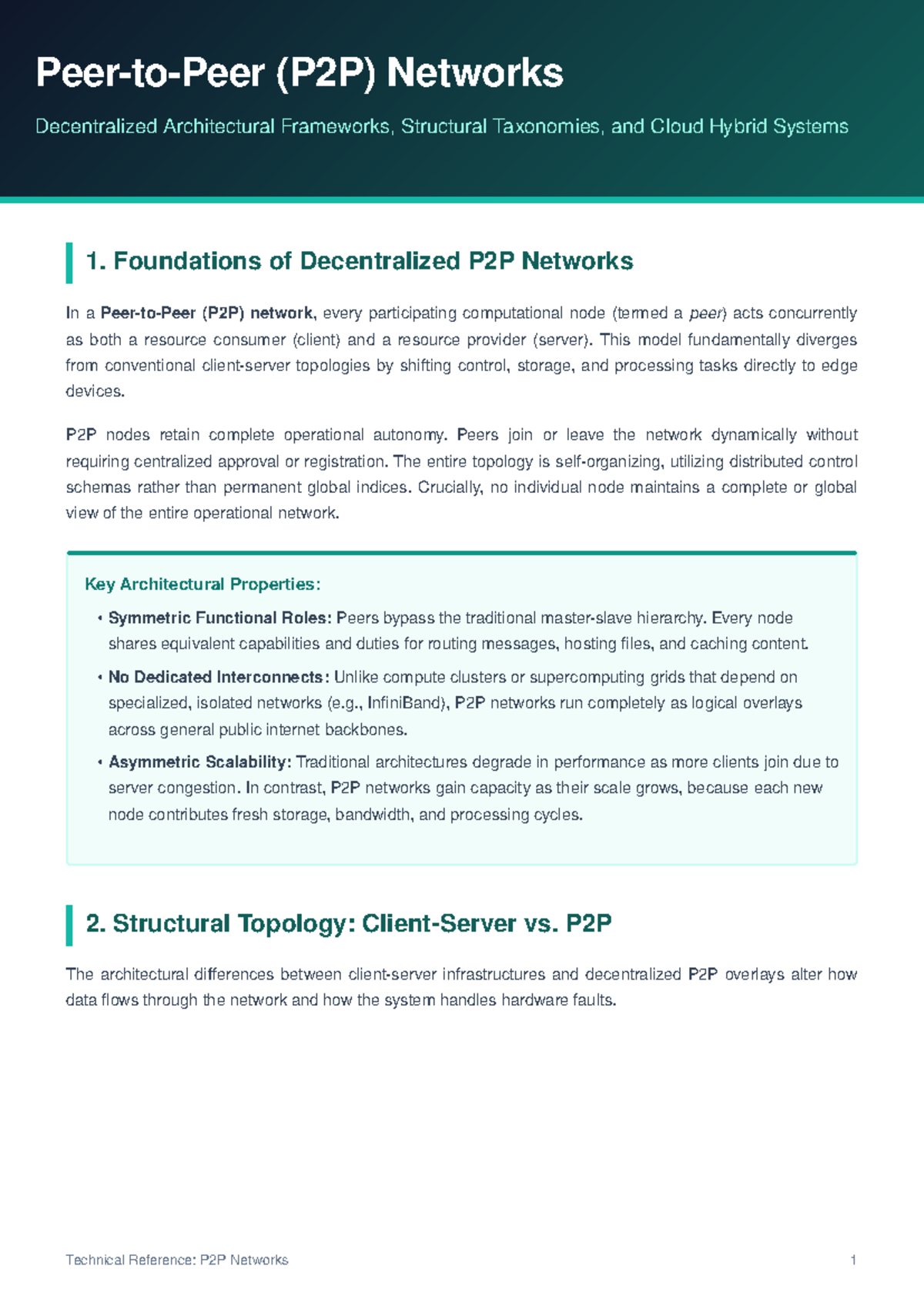(P2P) Networks: Architectural Frameworks and Taxonomies Overview - Studocu