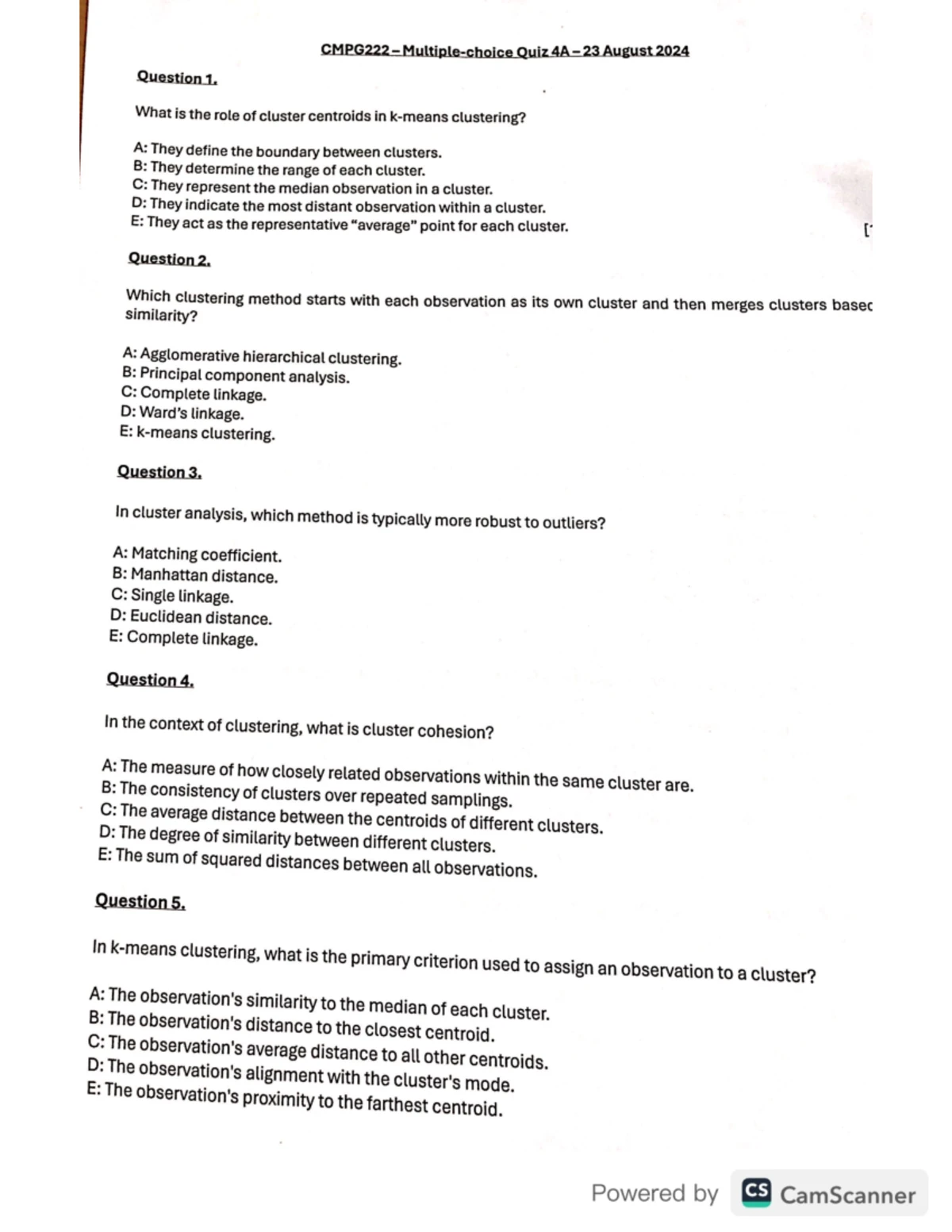 CMPG 312 Practical 1 Memo: Business Analytics & Quantitative Analysis ...