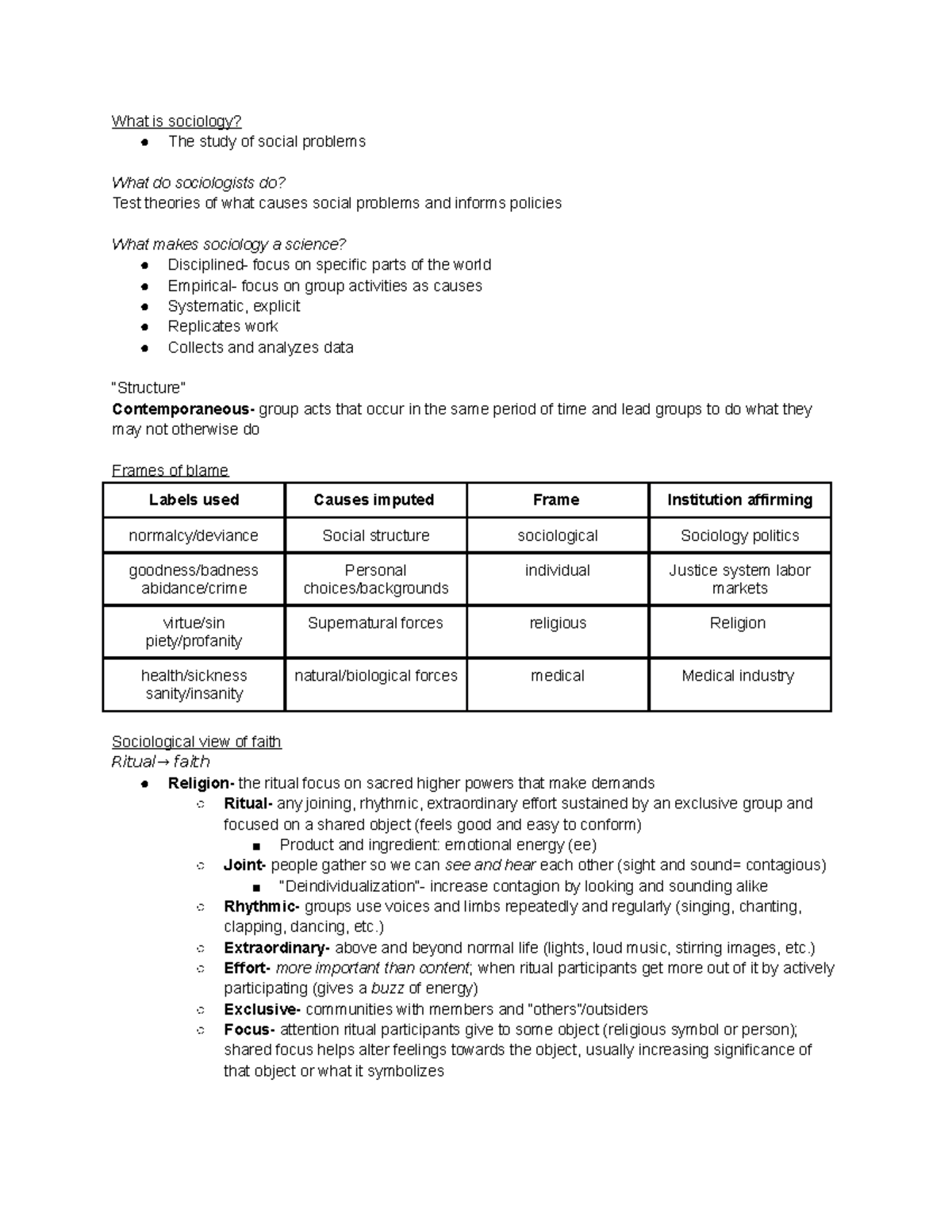 Sociology EXAM 1 Study Guide - Dr. Neal King - Studocu