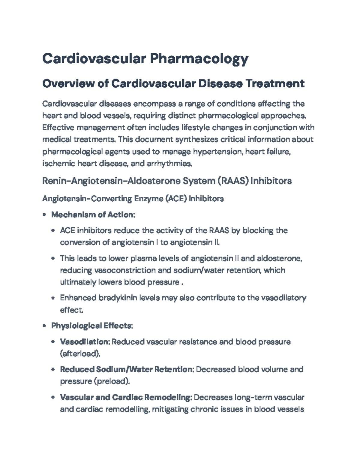 Cardiovascular Pharmacology: Overview of Drug Treatments for CVD ...