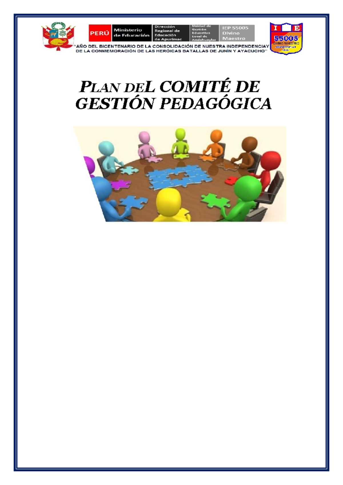 PLAN DE GESTIÓN PEDAGÓGICA 2024 - INSTITUCIÓN EDUCATIVA 55005 - Studocu