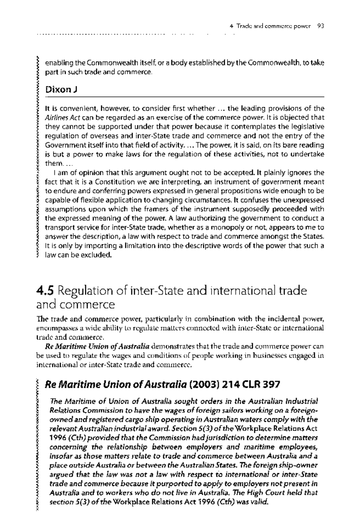 LLB203 Final Exam Notes: Trade and Commerce Power Overview (pp93-98 ...