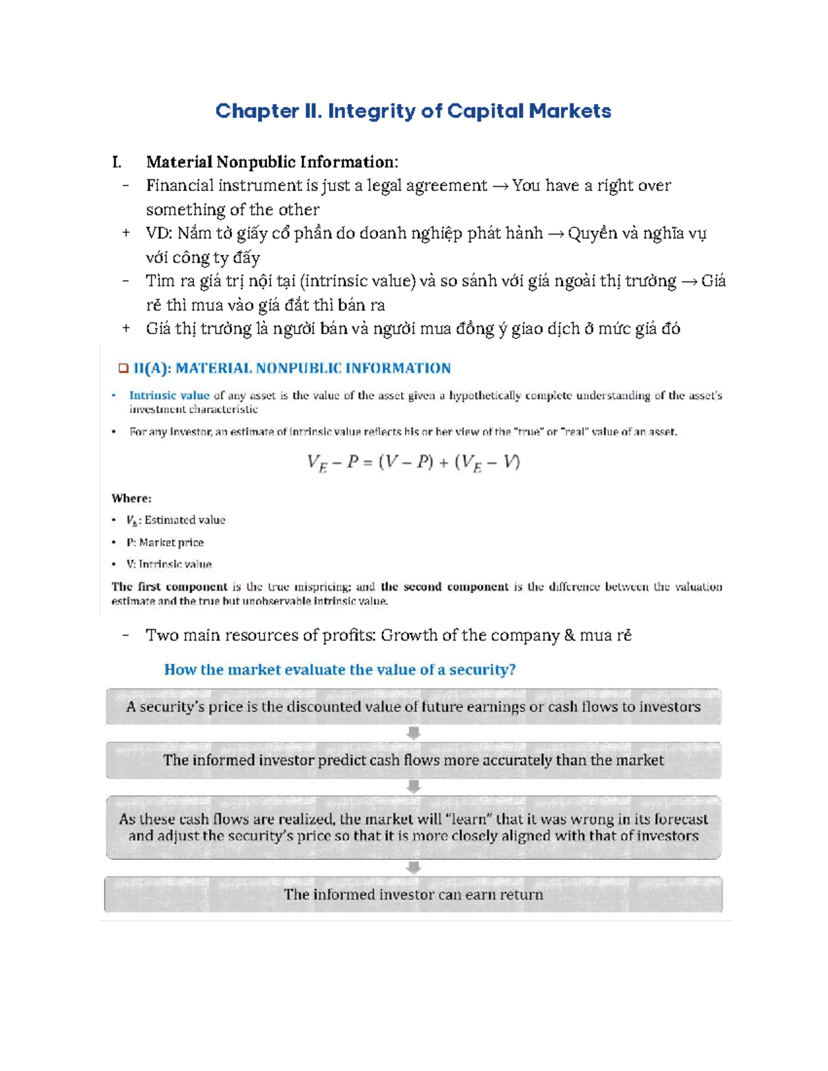 Chapter II: Integrity of Capital Markets & Material Nonpublic Info ...