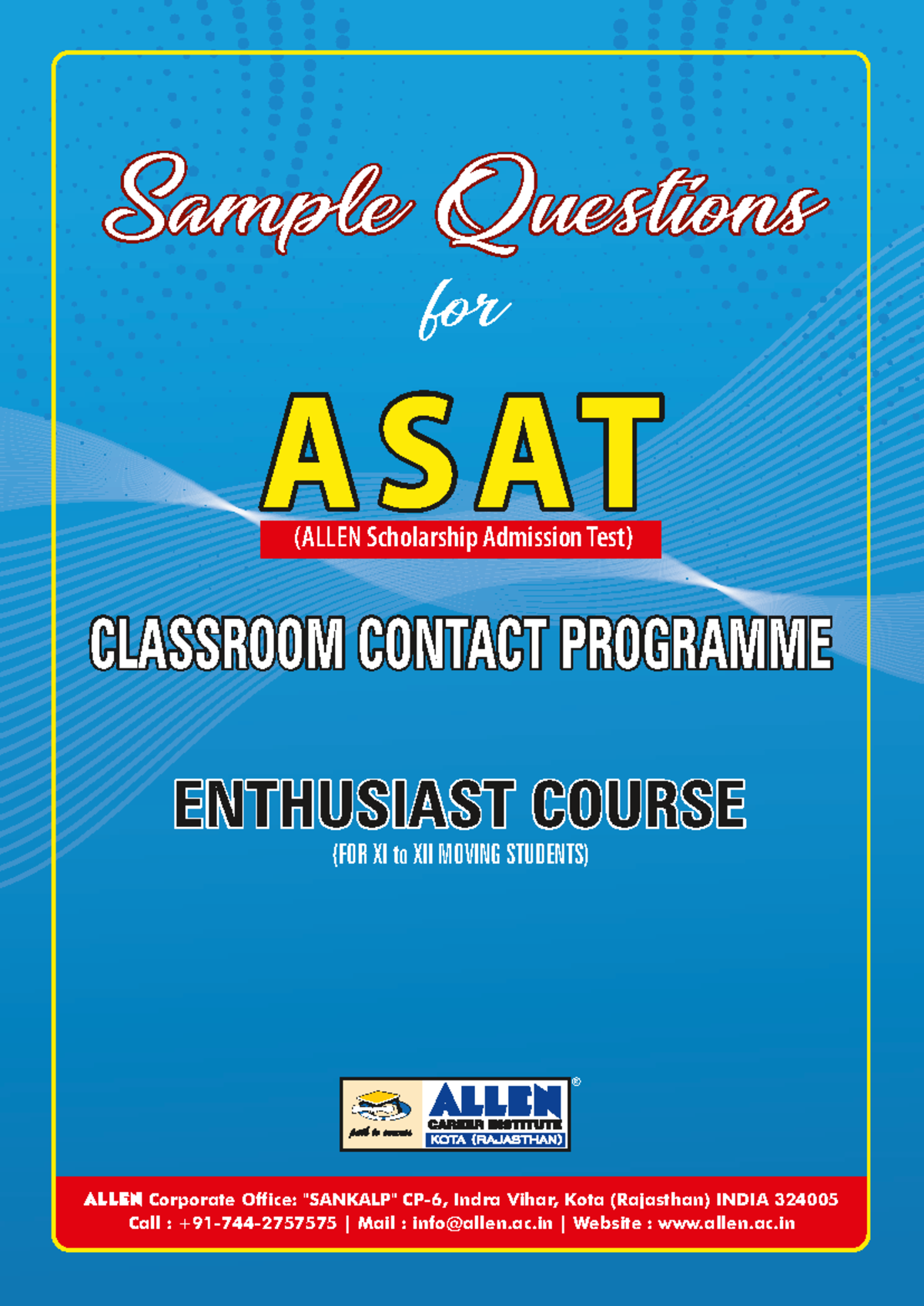 ASAT: (ENTHUSIAST) CLASS XII SAMPLE TEST PAPER - Studocu