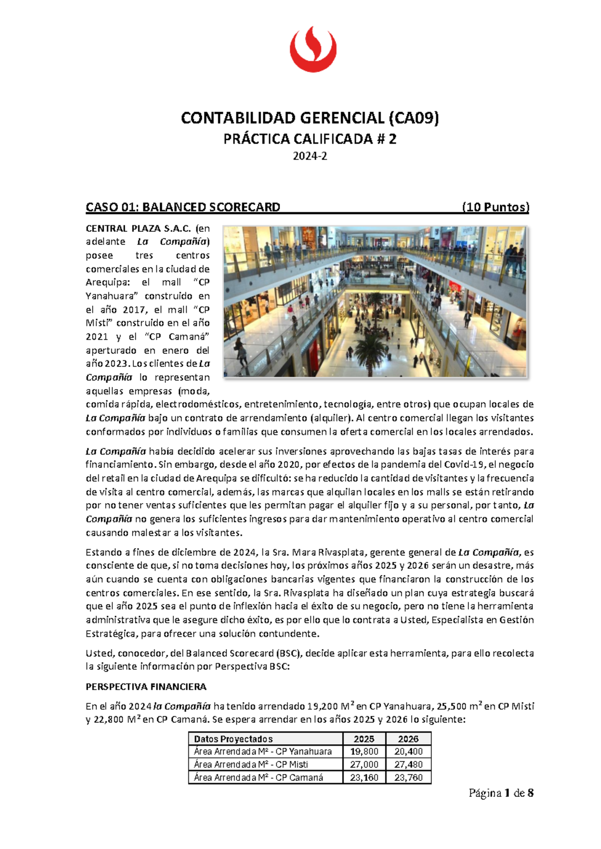 **PC2 2024-02 CA09: Informe de Práctica sobre Balanced Scorecard ...