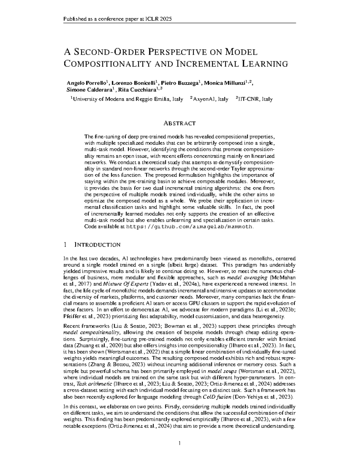 A Second Order Perspective on Model Compositionality and Incremental ...