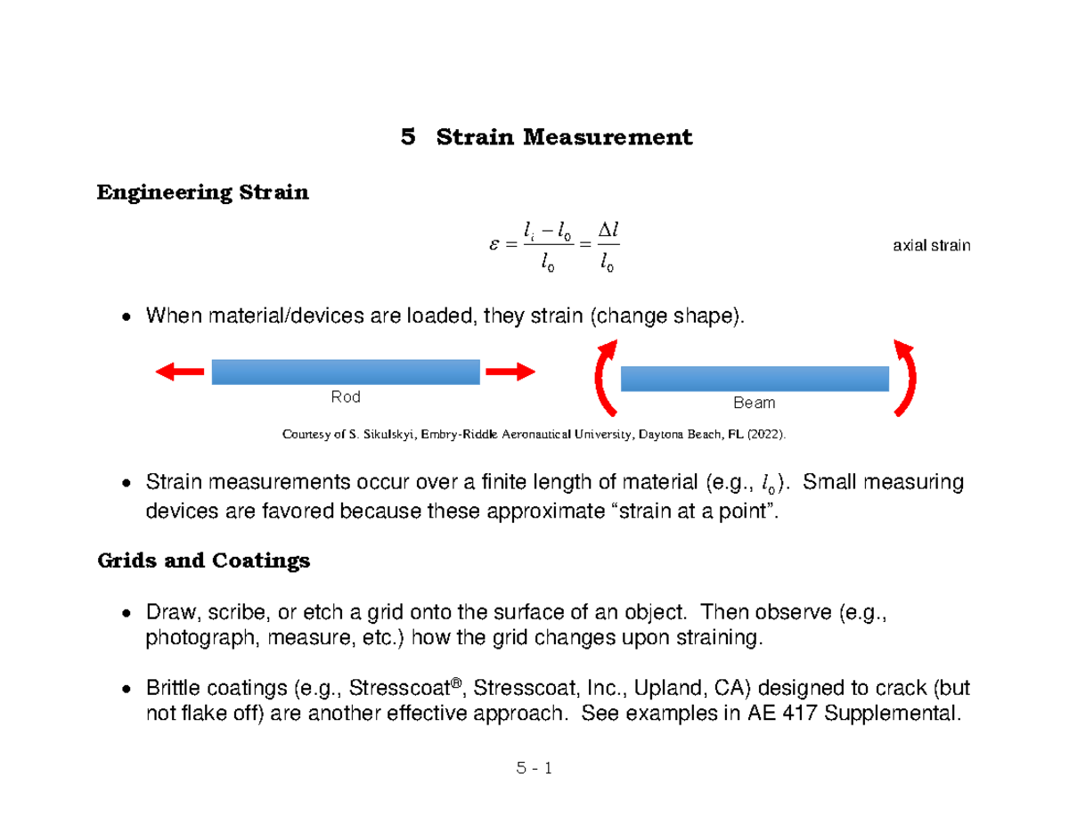 ES 310 Lab Manual: Strain Measurement Techniques and Applications - Studocu