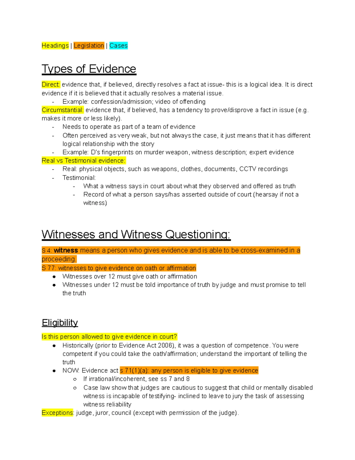 Foundational Approach: Test Document for Evidence Analysis - Studocu