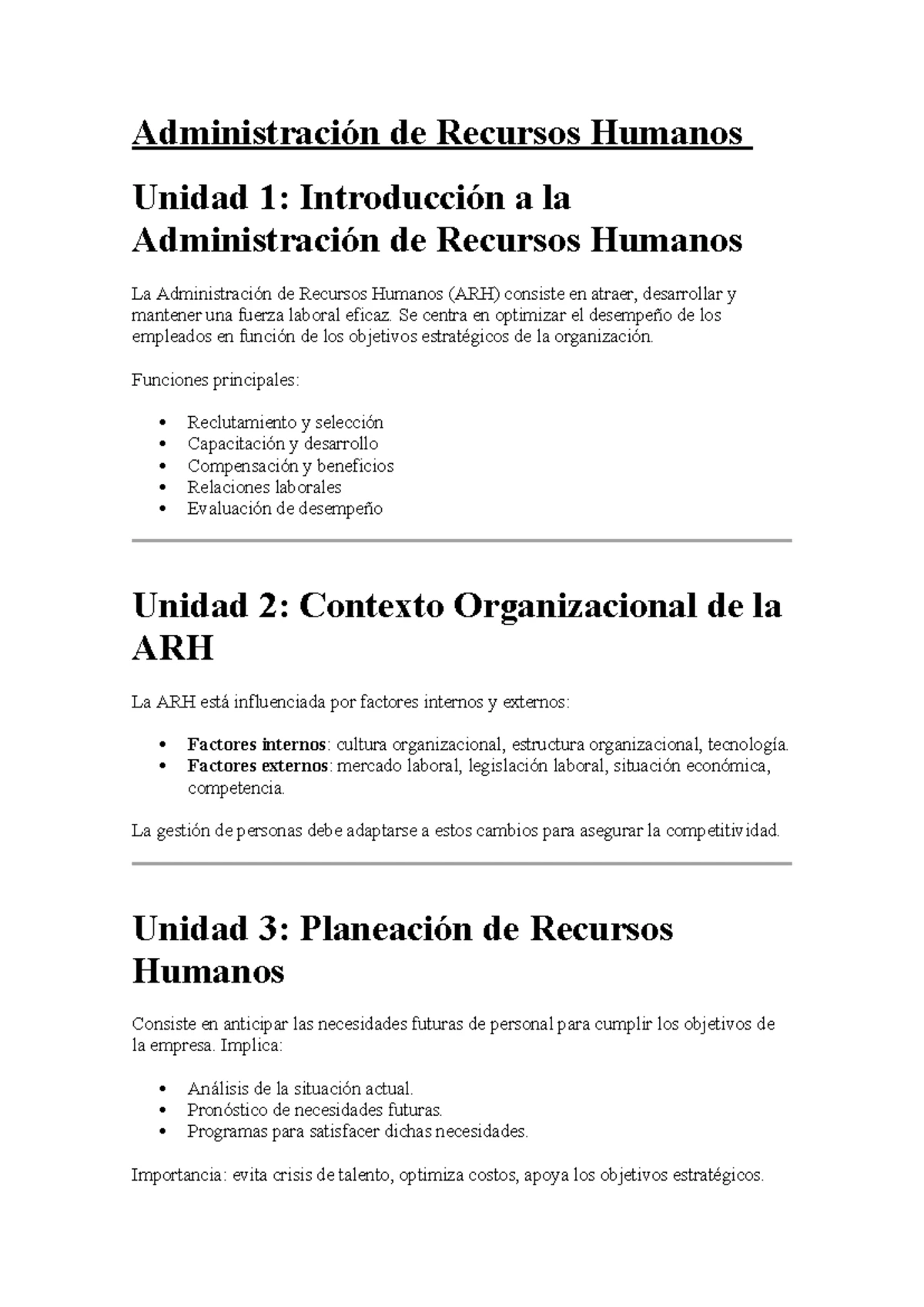 Resumen RRHH Modulos 1 2 3 Brandon - MÓDULO 1: INTRODUCCIÓN A LOS ...
