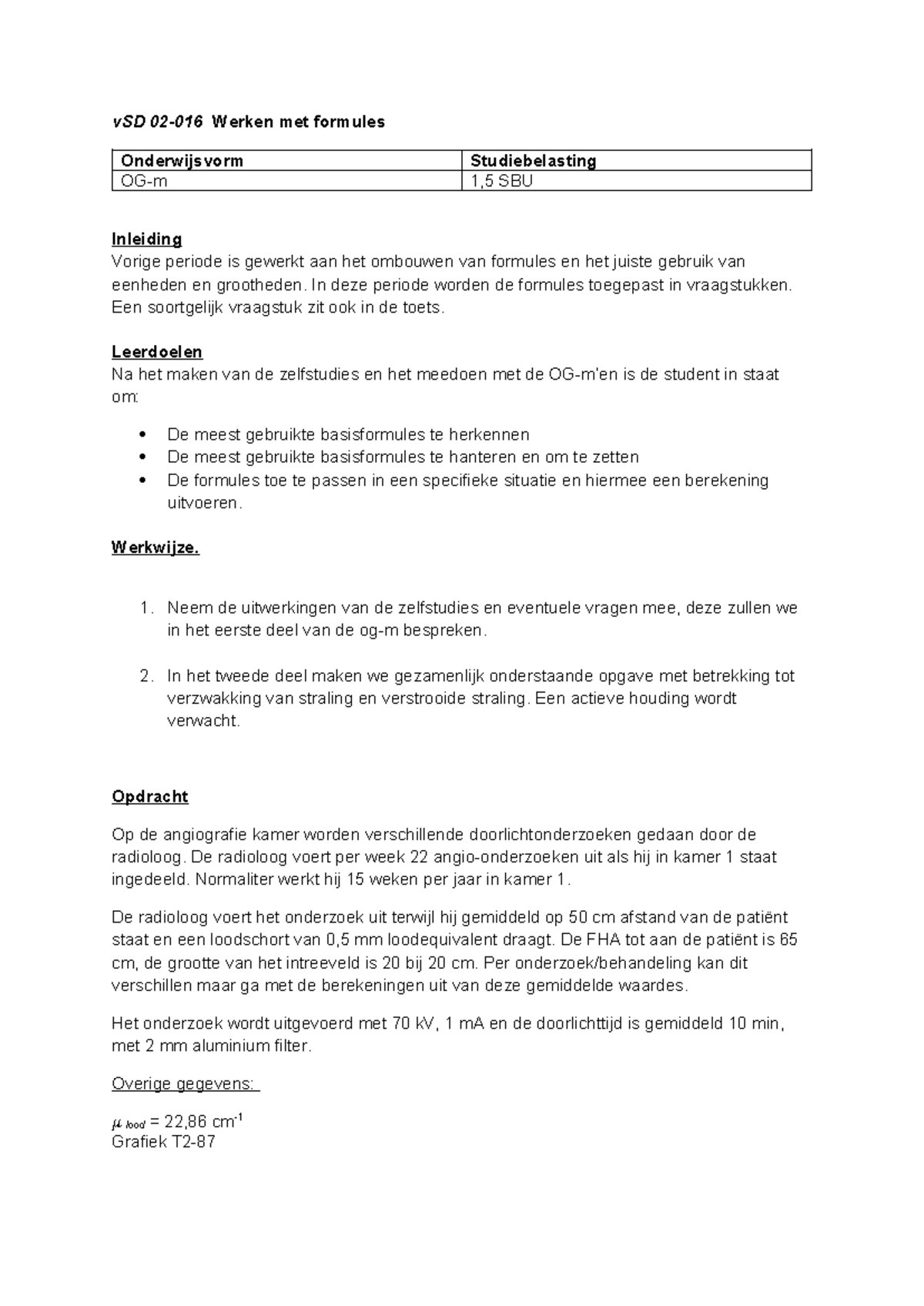 V SD 02-016 - Formules Toepassing in Stralingsvraagstukken - Studeersnel