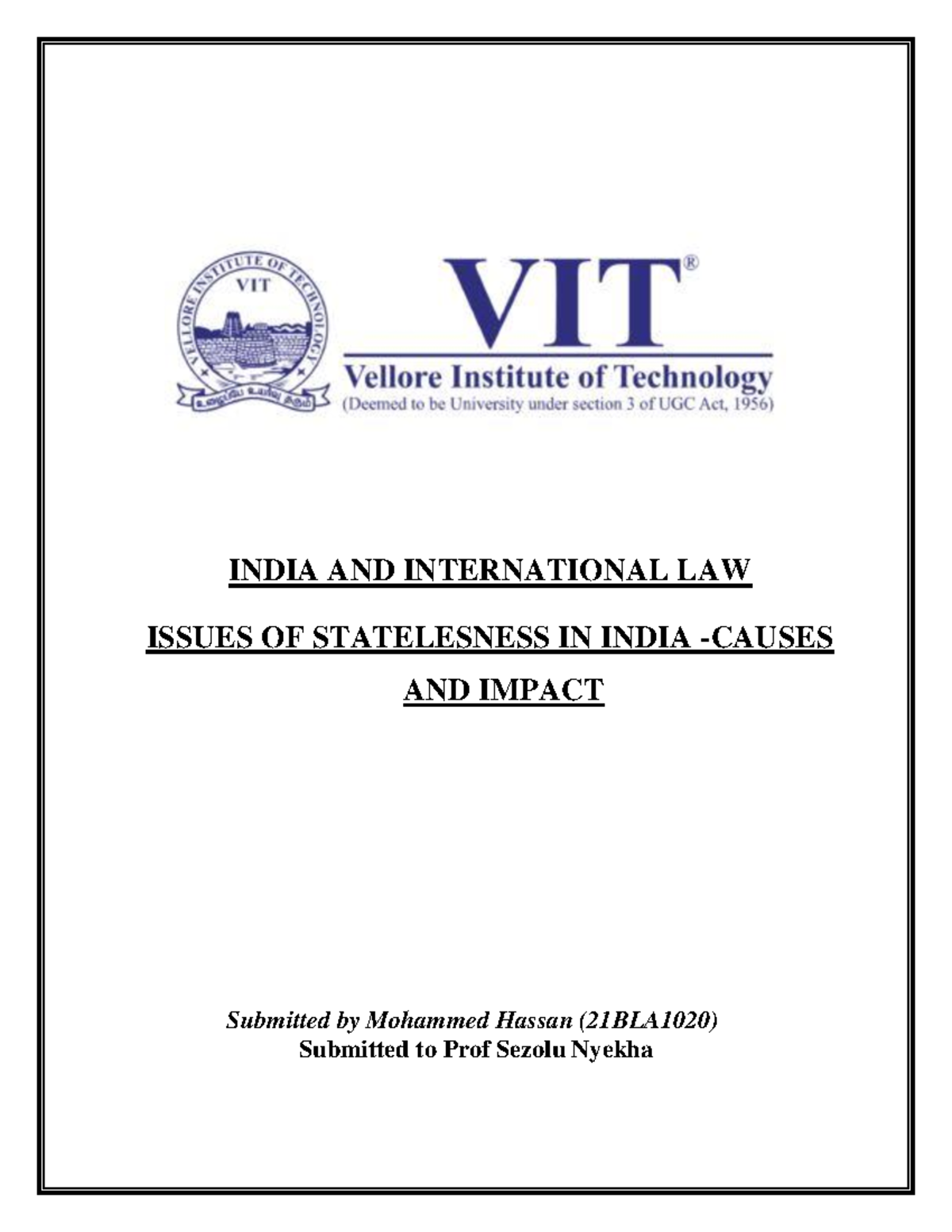 Statelessness in India: Legal Challenges and Humanitarian Impacts ...