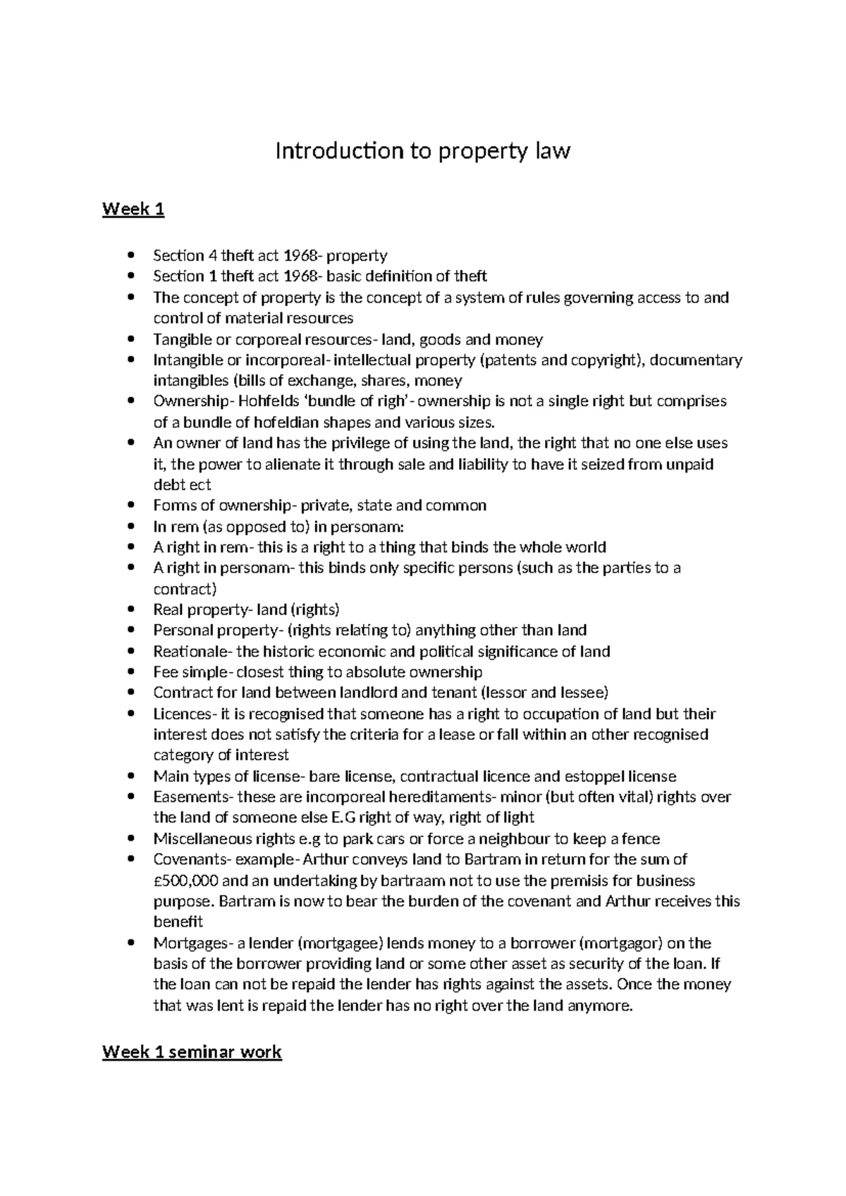 Week 2 Lecture Notes on Joint Tenancy and Landlord-Tenant Law - Studocu