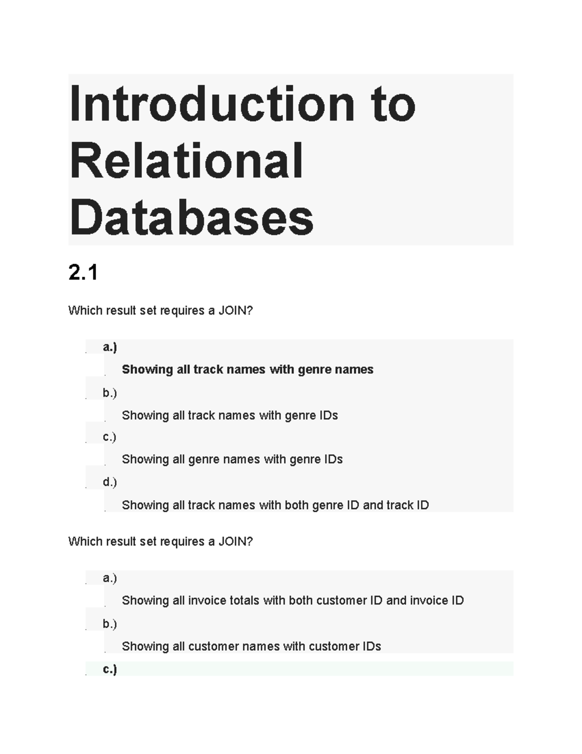 Introduction to Relational Databases C2: JOIN Statements and Queries ...