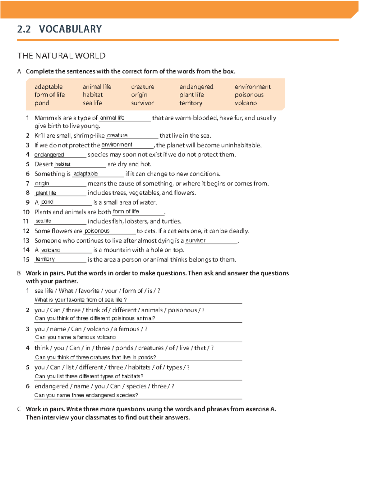 5 Lesson Plan 2: Vocabulary on The Natural World - Studocu