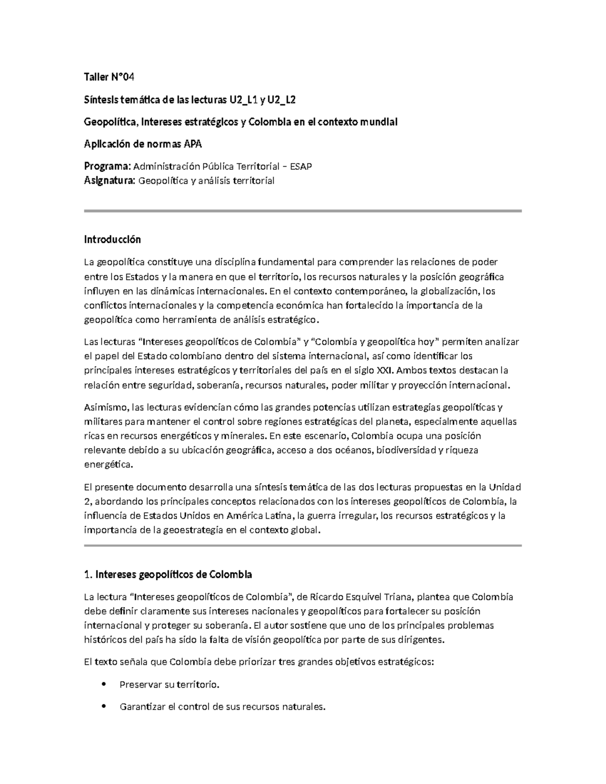 taller-n-04-s-ntesis-de-lecturas-sobre-geopol-tica-y-colombia-studocu