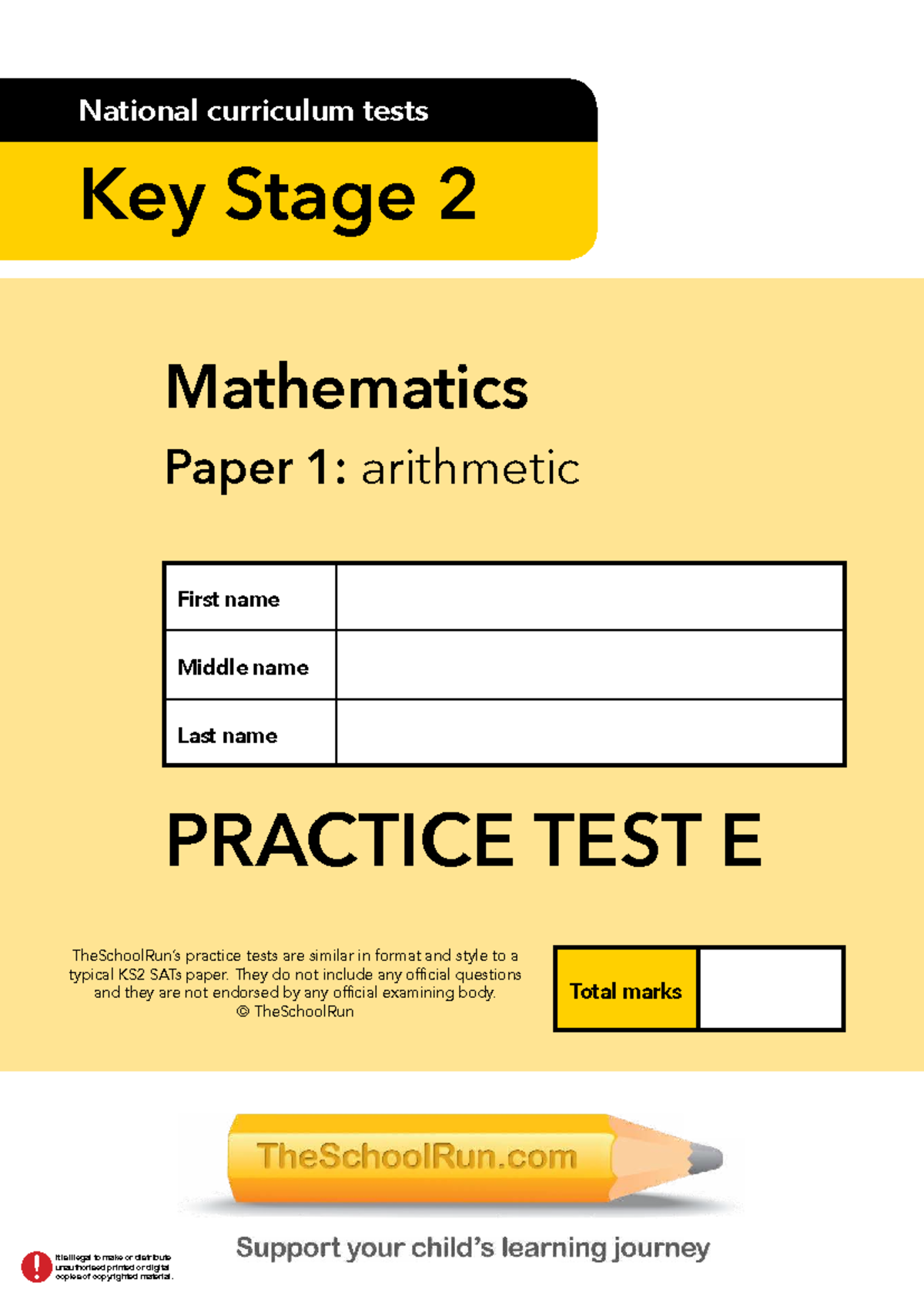 UK KS2 Maths Test Practice Paper 1: Arithmetic Sample Test - Studocu