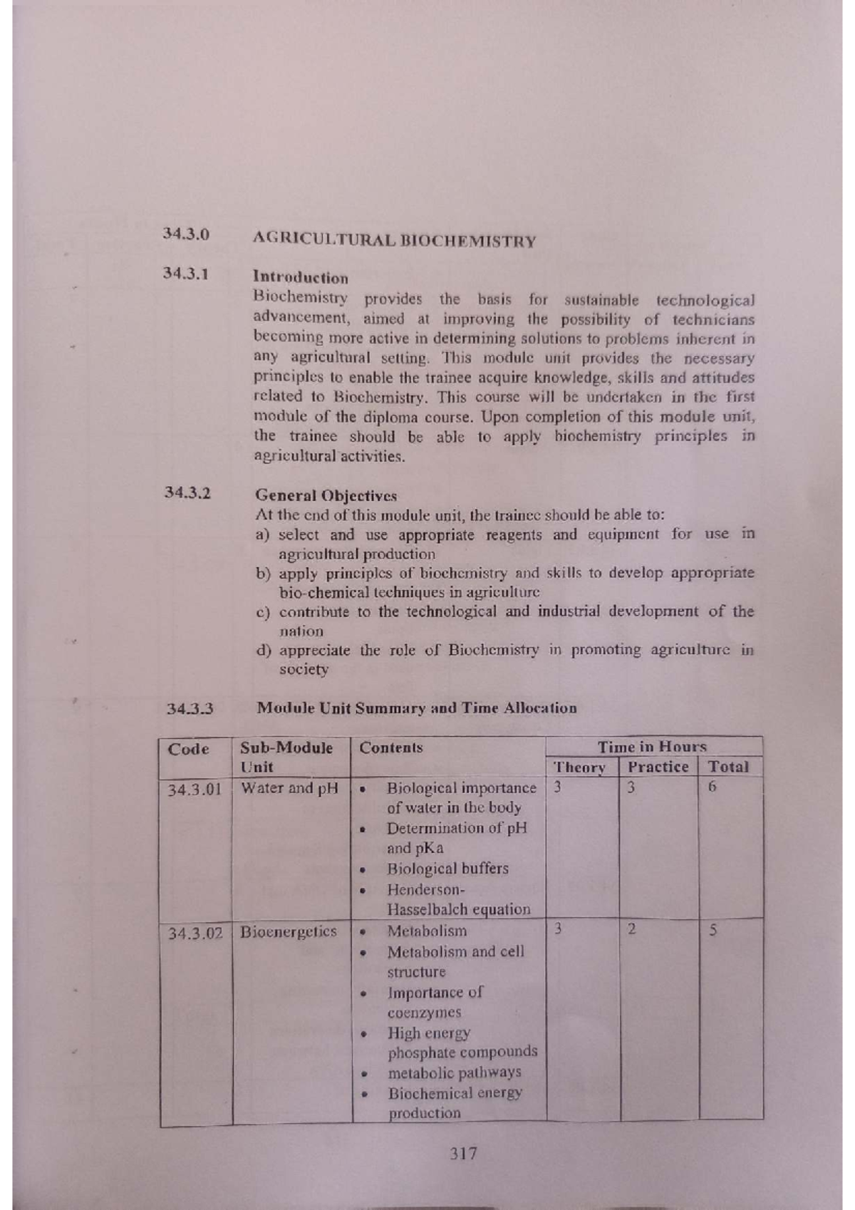 34.3.0 Agricultural Biochemistry: Module Overview and Objectives - Studocu