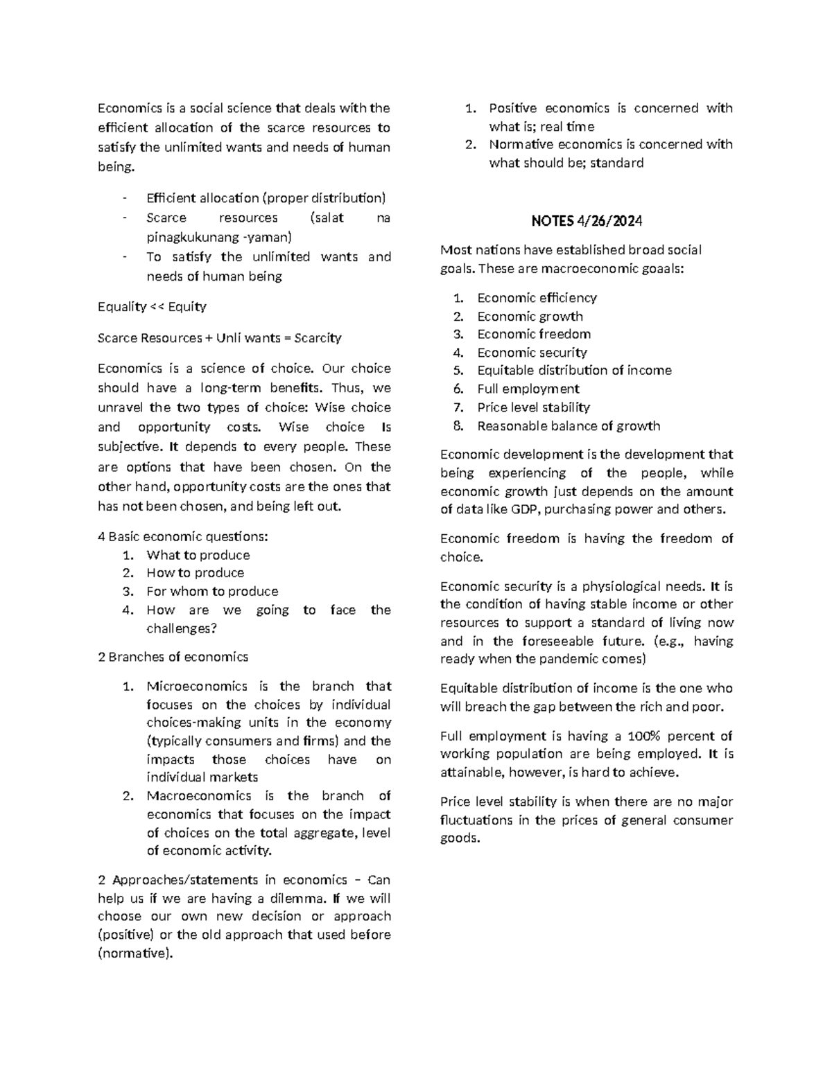 Notes 4-19: Understanding Economics and Resource Allocation - Studocu