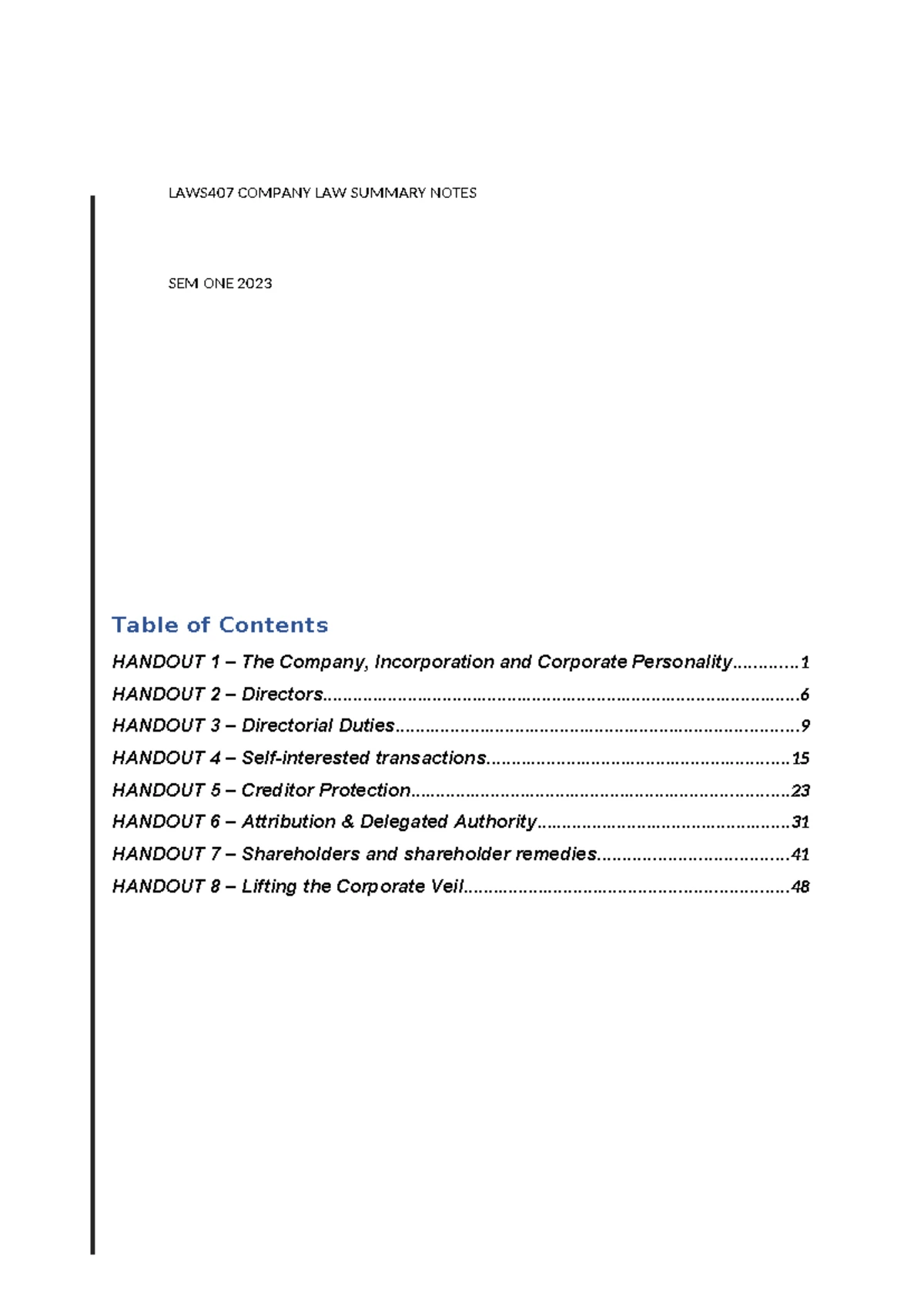 165 Derivative Actions in Company Law: An Overview of Section 165 - Studocu