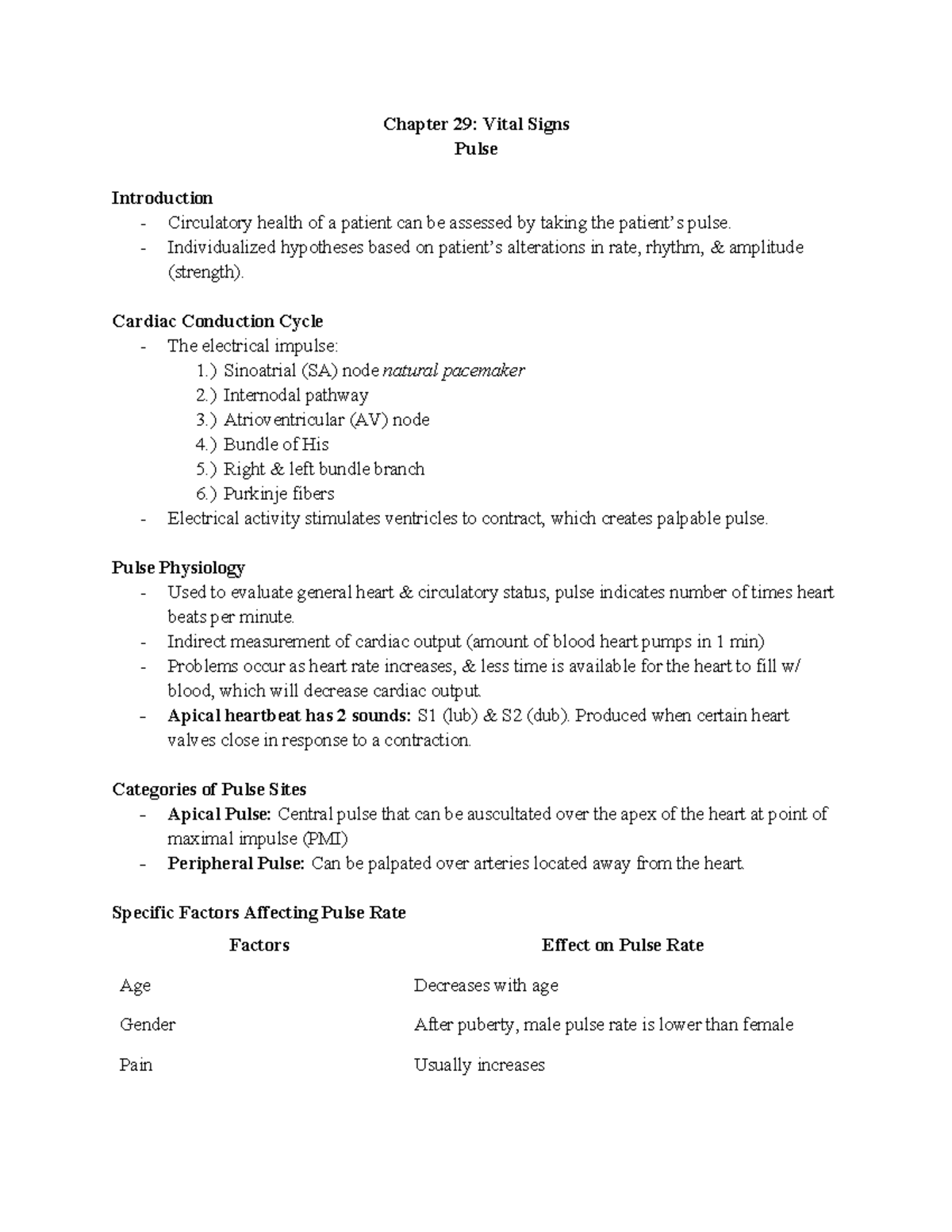 Pulse Assessment: Chapter 29 - Understanding Vital Signs in Nursing ...