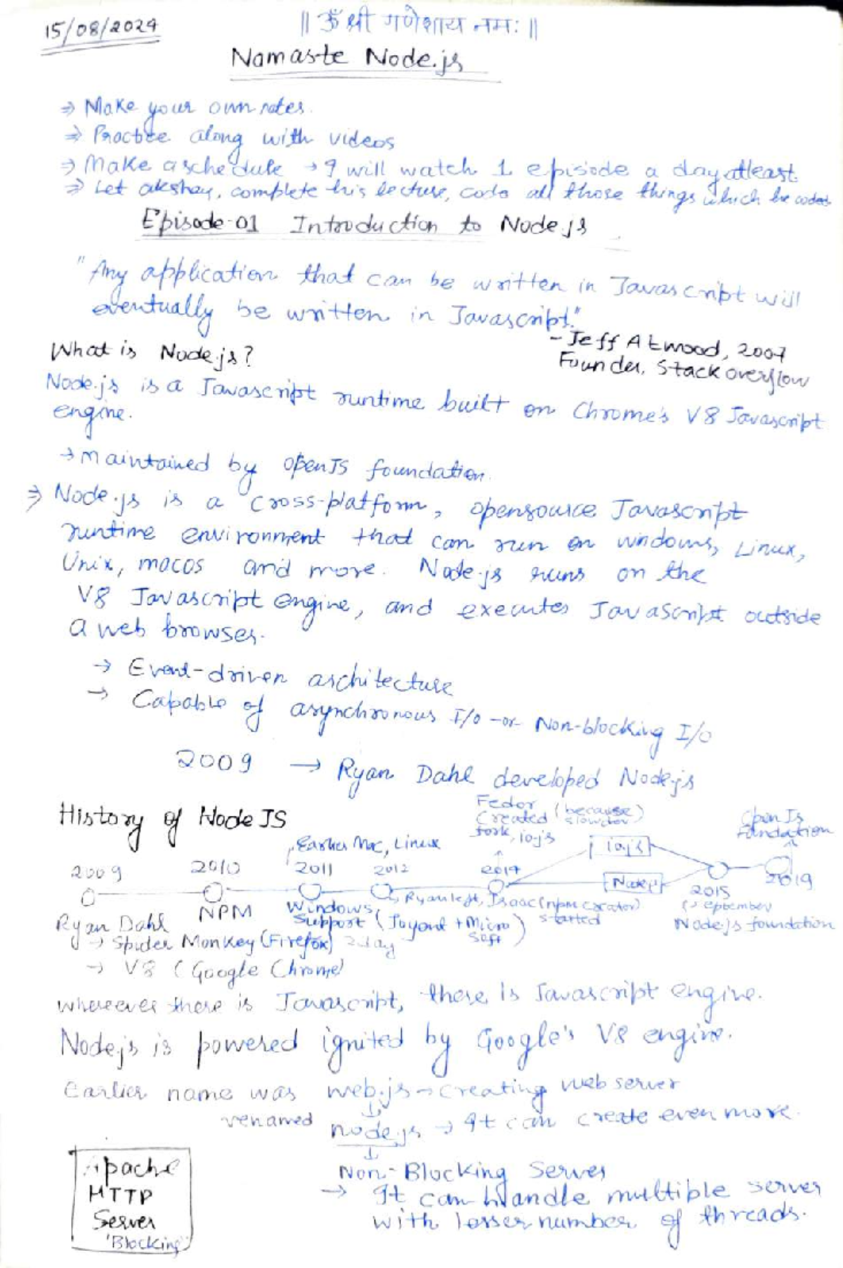 Namaste Node.js S1: Comprehensive Lecture Notes and Code Overview - Studocu