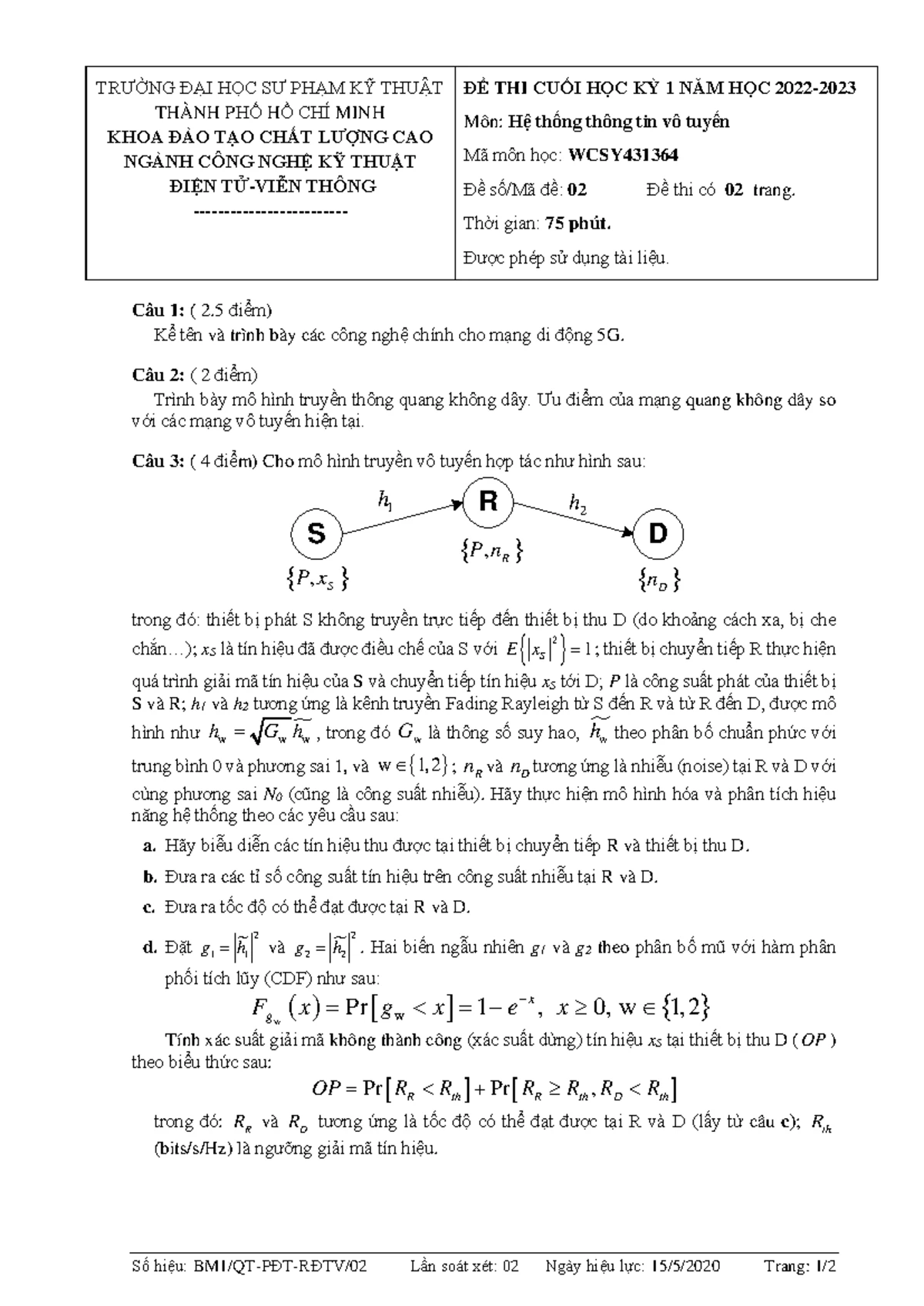 Communication Systems: Channel Capacity & Coding Overview - Studocu