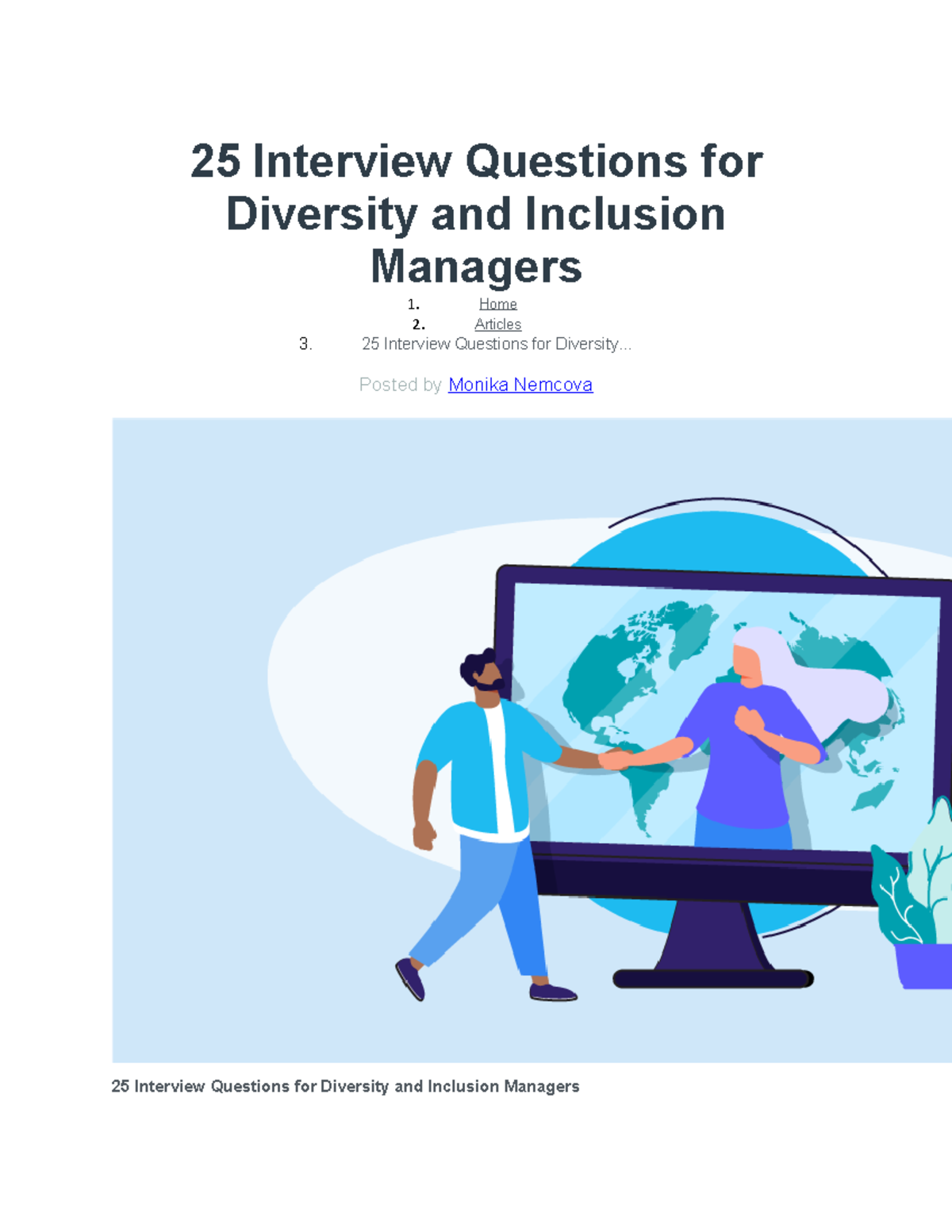 25 Essential Interview Questions for D&I Managers - Studocu