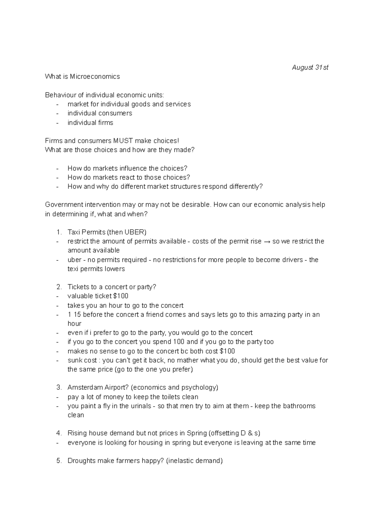 ECON 208 - Final Exam Study Notes on Microeconomics Concepts - Studocu
