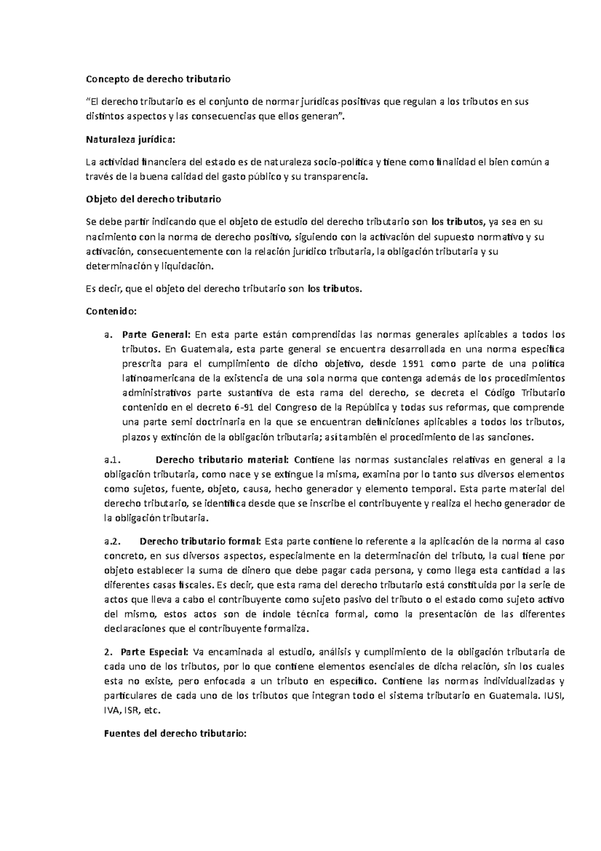 Generalidades del Derecho Tributario en Guatemala - Introducción y Fundamentos - Document Preview
