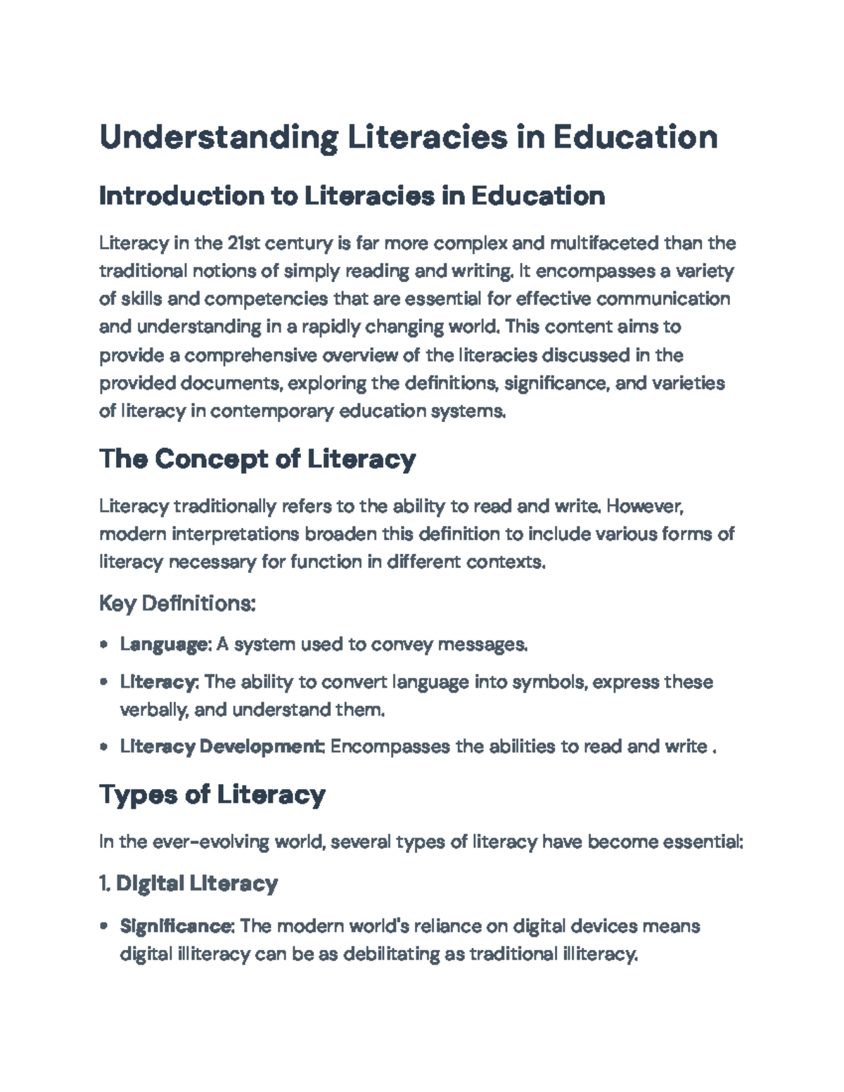 Understanding Modern Literacies in Education: A Comprehensive Overview ...