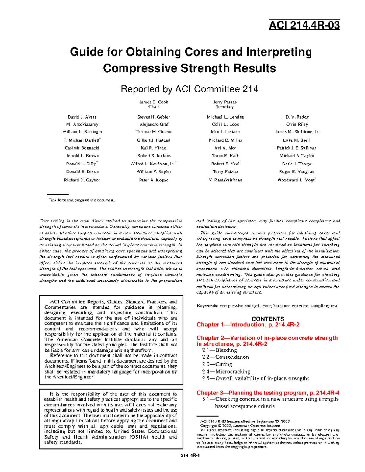 Guide for Obtaining Cores & Interpreting Compressive Strength 214.4R ...