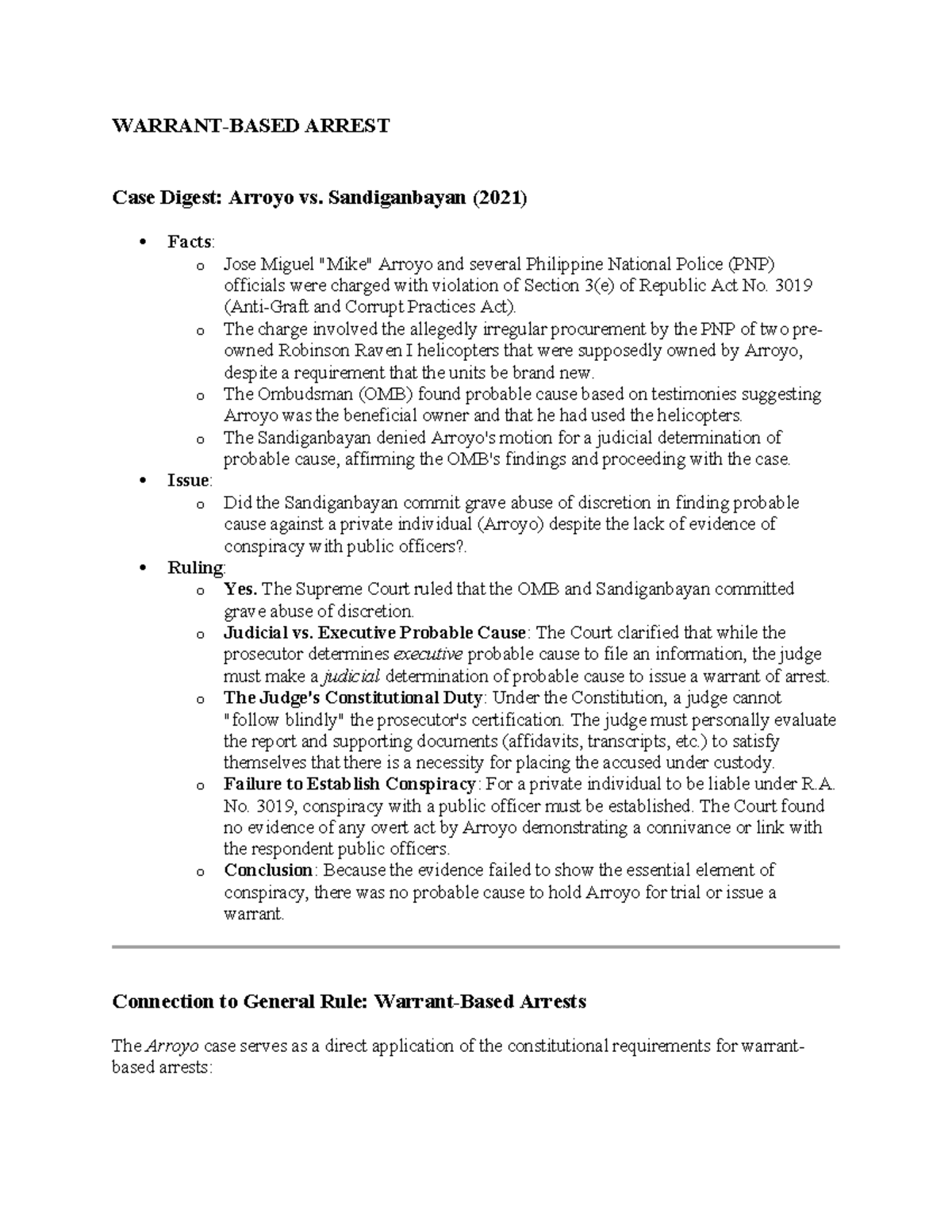 ARREST Case Digest: Key Rulings on Probable Cause and Warrantless ...