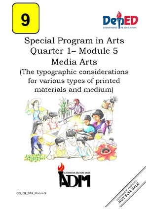 SPA Grade 9 Media Arts Quarter 1 Module 1: Print & Online Media - Studocu