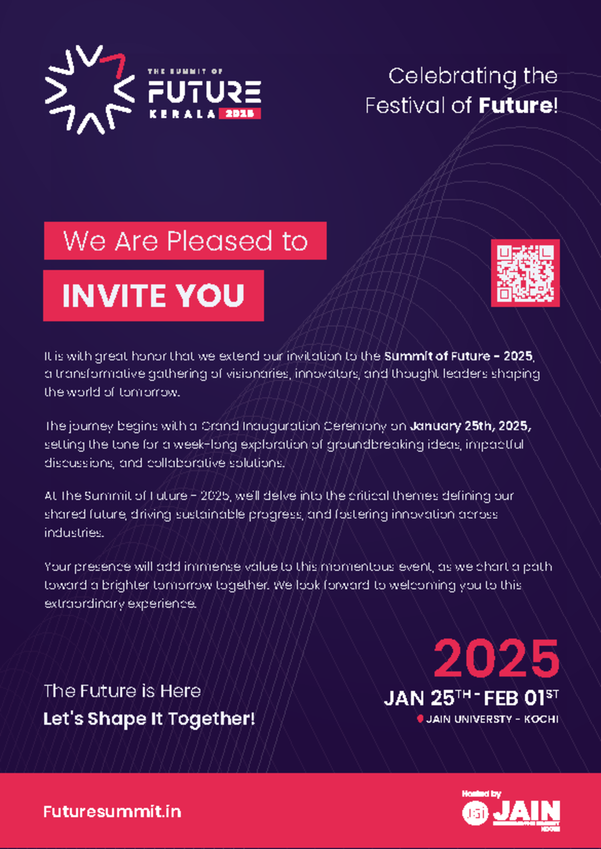 General Invitation - it is useful if you join - Futuresummit It is with ...