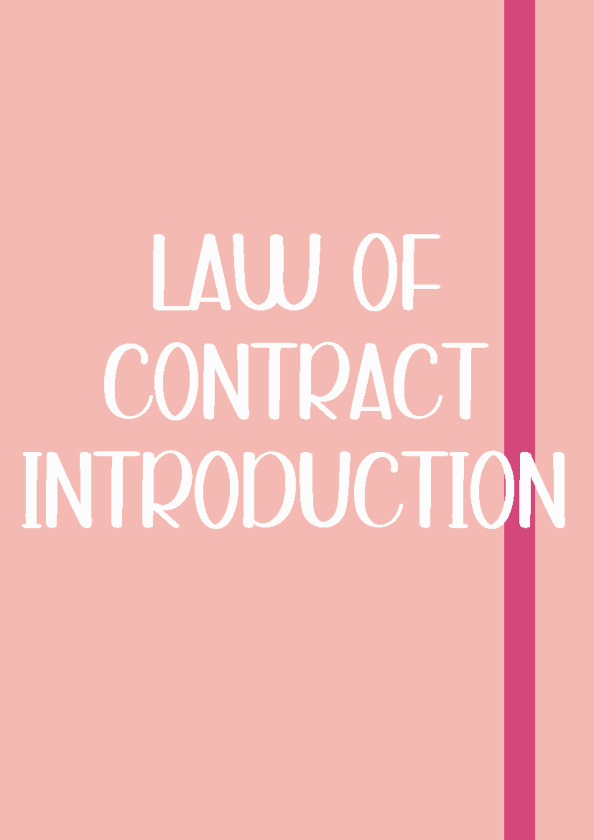 Contract Law Introduction (LW101) - Handwritten Lecture Notes - Studocu