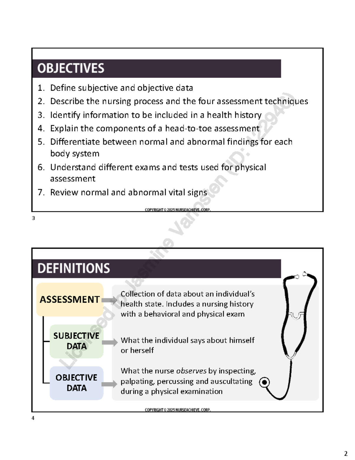 Physical Assessment Notes (ID: 122946) - Key Concepts and Techniques ...