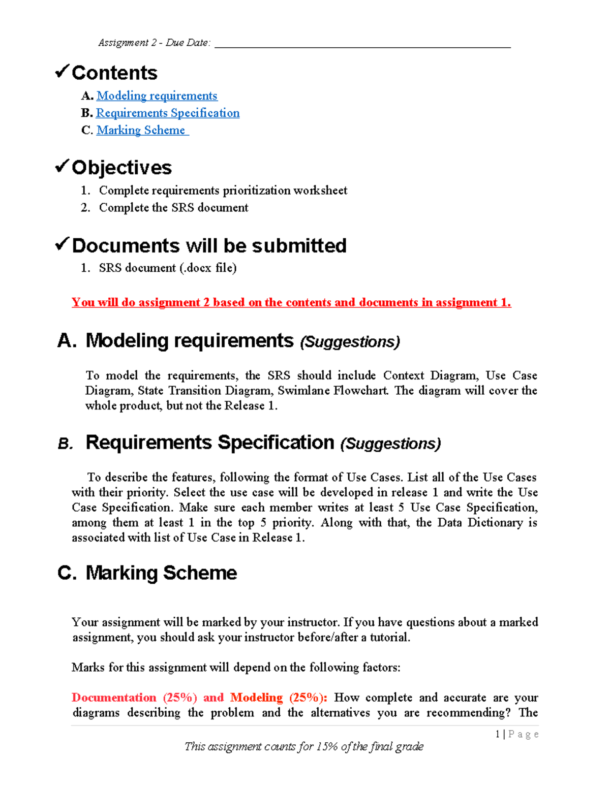 Assignment 2 - Lab 3: SRS Modeling & Requirements Specification - Studocu