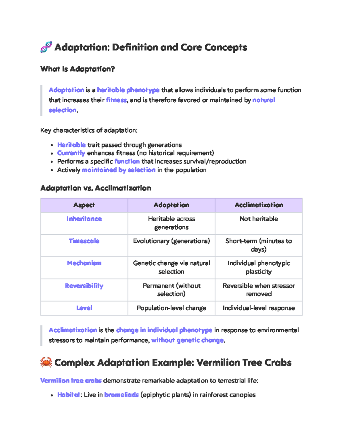 Lecture 5 - Adaptation: Key Concepts and Misconceptions - Studocu