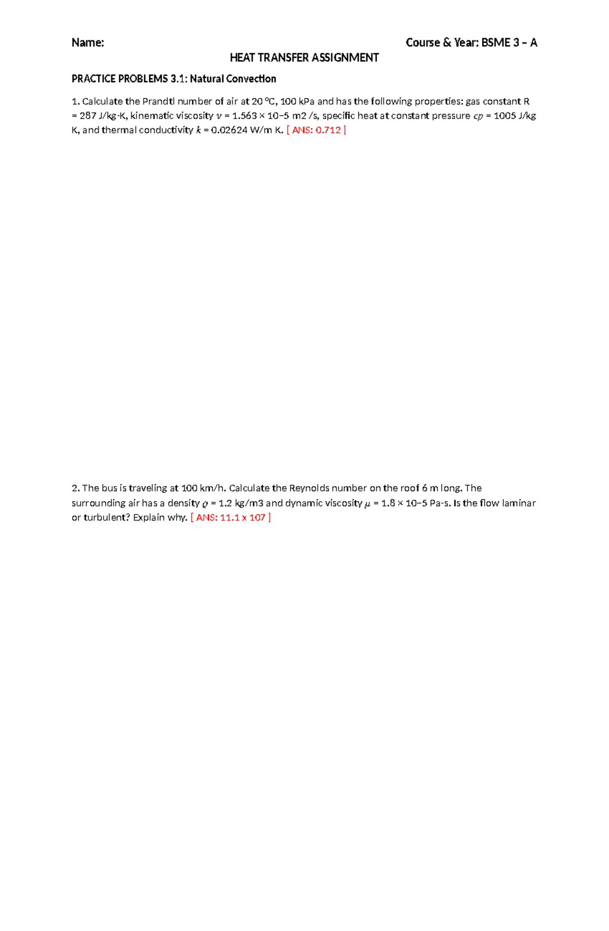 HEAT Transfer Assignment M3 - HEAT TRANSFER ASSIGNMENT PRACTICE ...