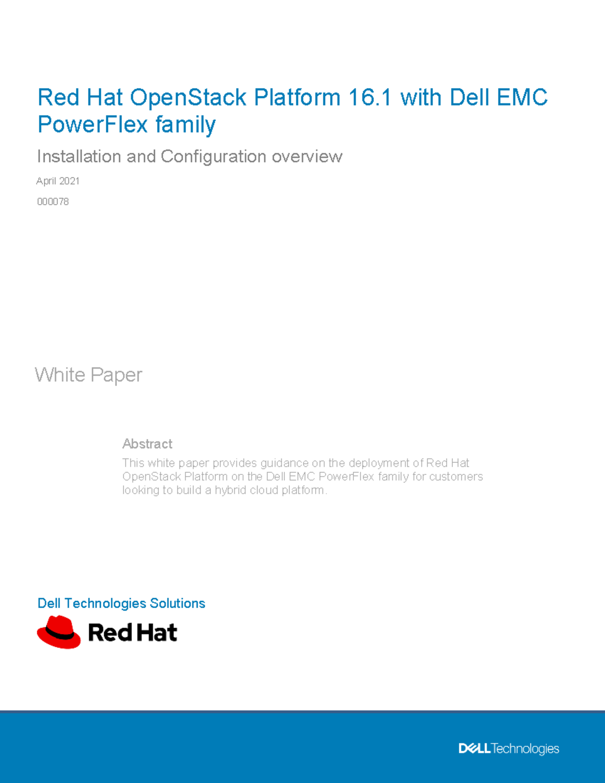 Red Hat OpenStack 16.1 Deployment with Dell EMC PowerFlex Overview ...