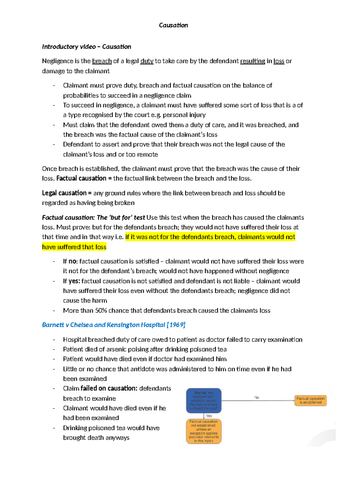 Causation in Negligence: Key Concepts and Case Studies - Studocu