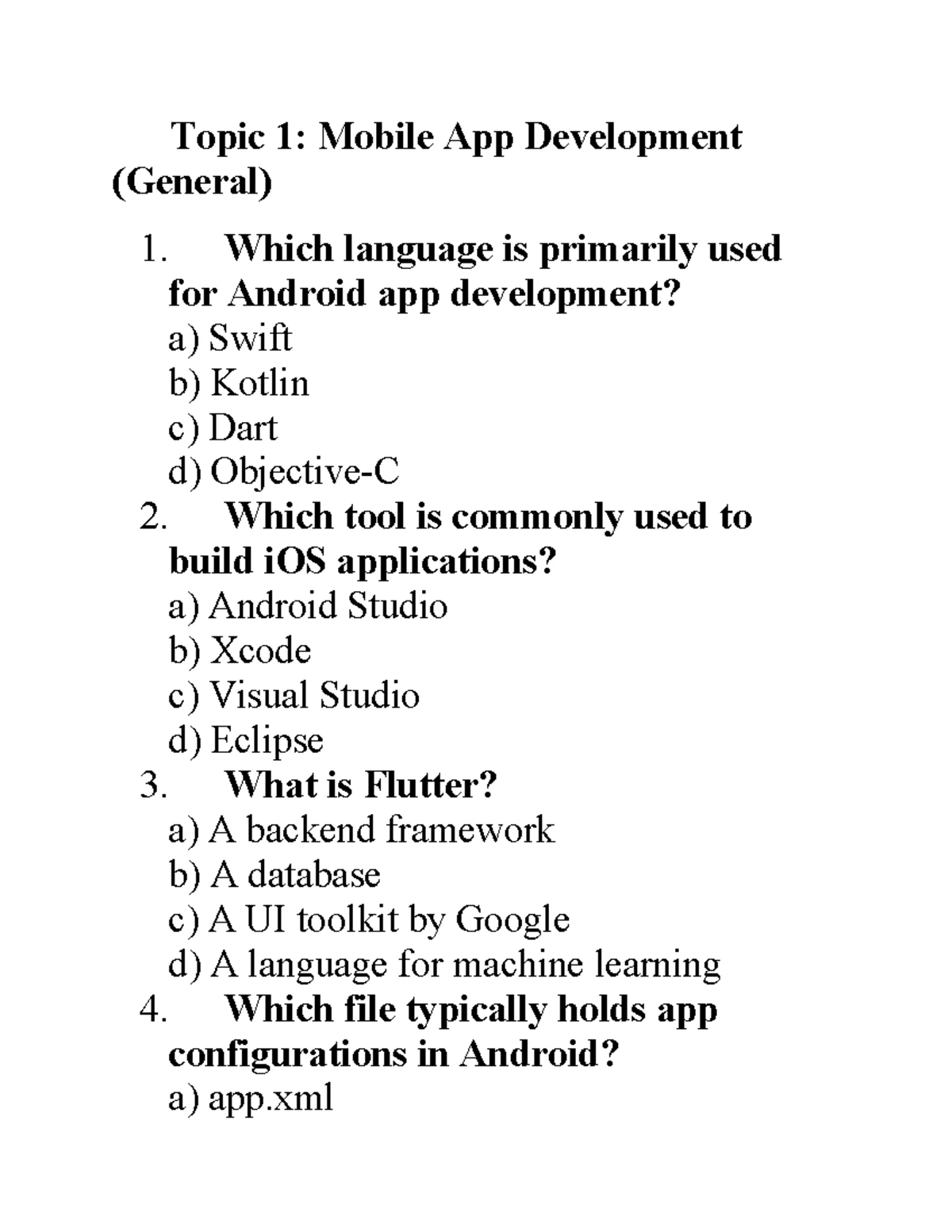 Computer Science Fundamentals: Topic 3 quiz questions and answers - Studocu