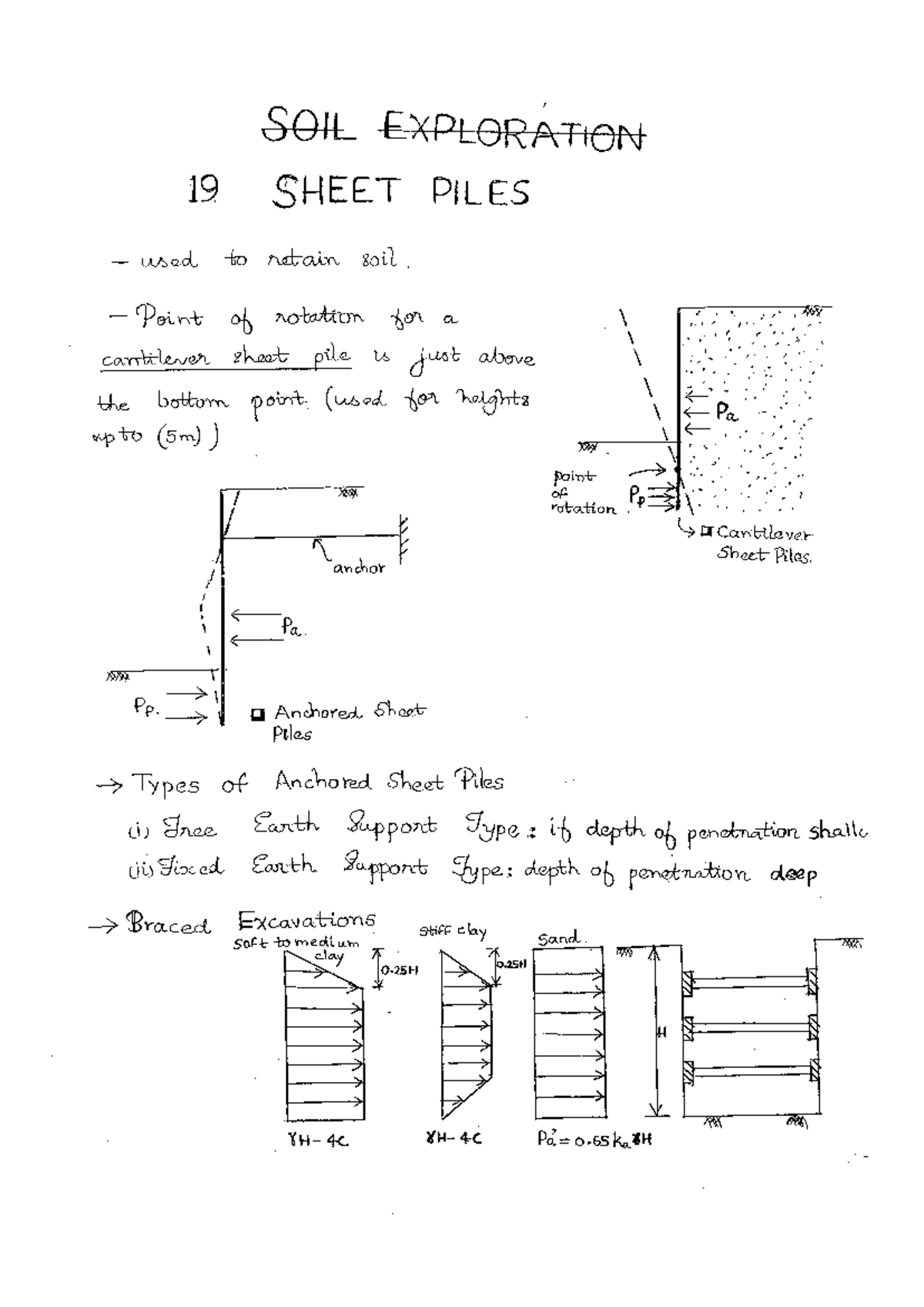 Sheet Piles - soil mechanics - anchor Pa. Pp. Anchored Sheet Piles ...