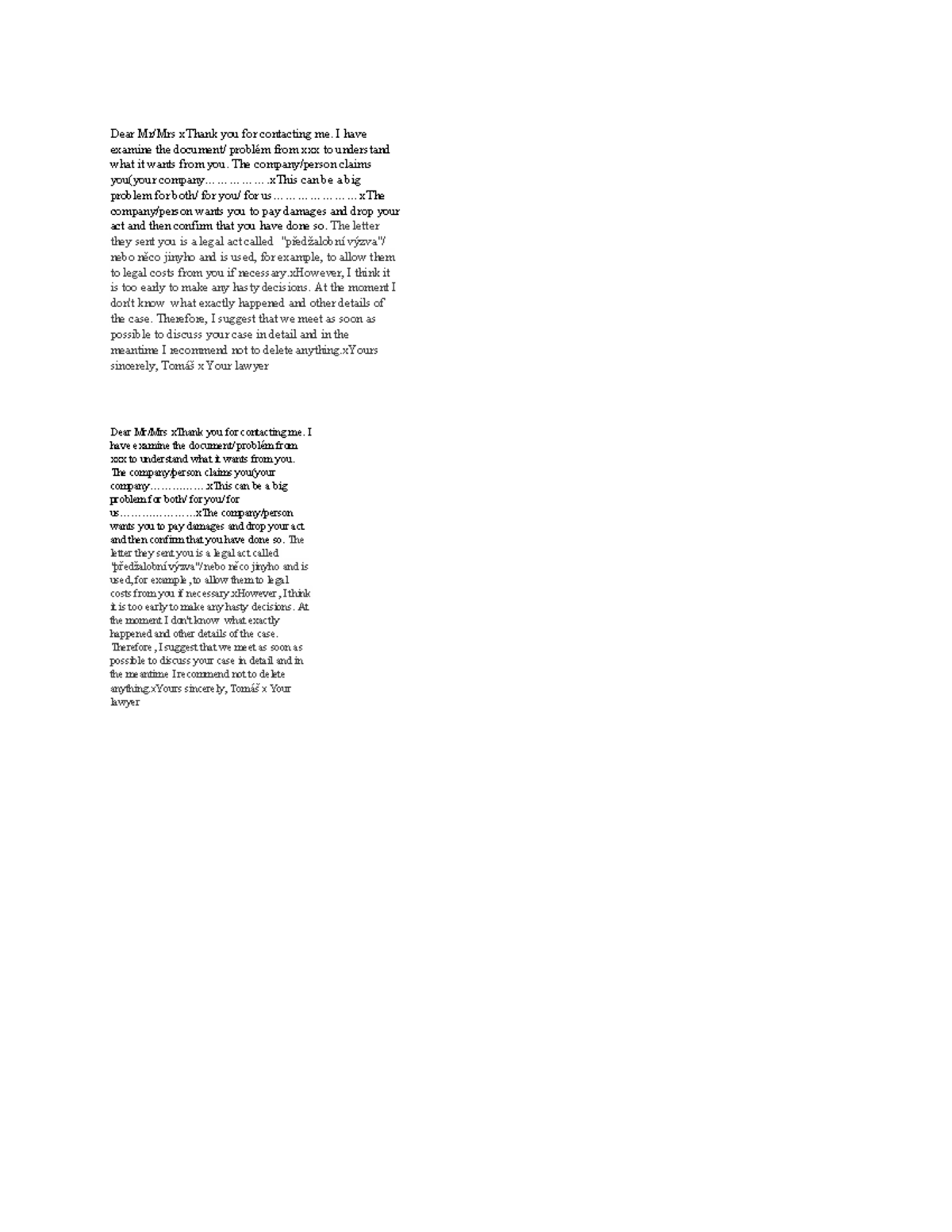 Legal Consultation Summary: Case Discussion with Tomáš - Studocu