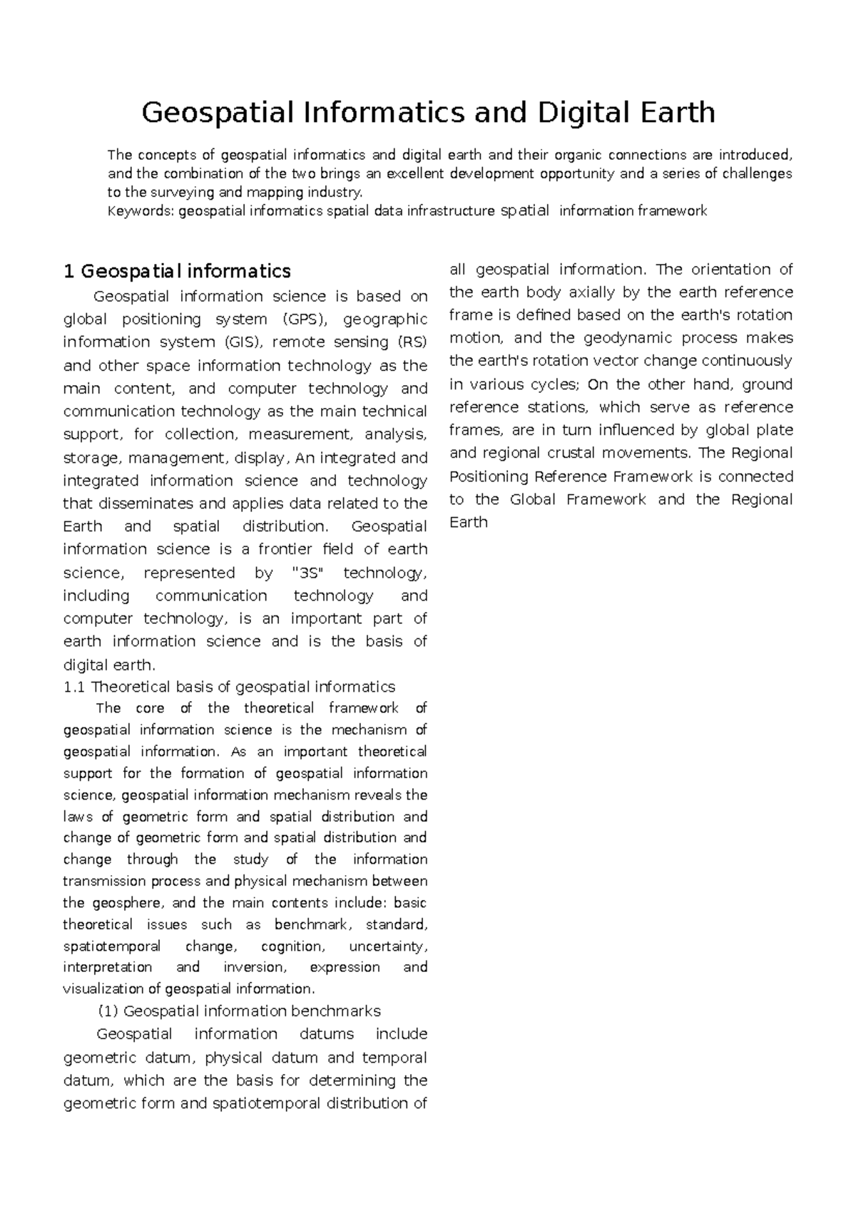 Geospatial Informatics and Digital Earth: Concepts and Applications ...
